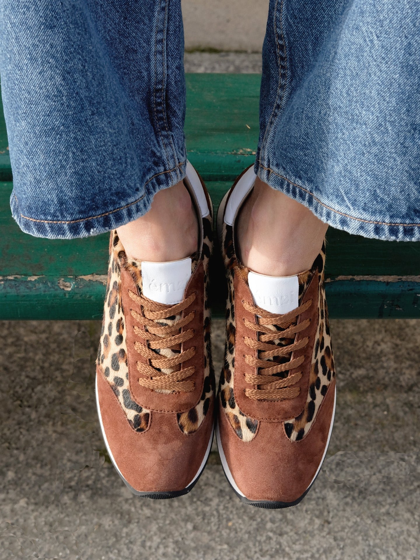 Wedge sneakers in smooth leather EMZI PARIS Multicolored