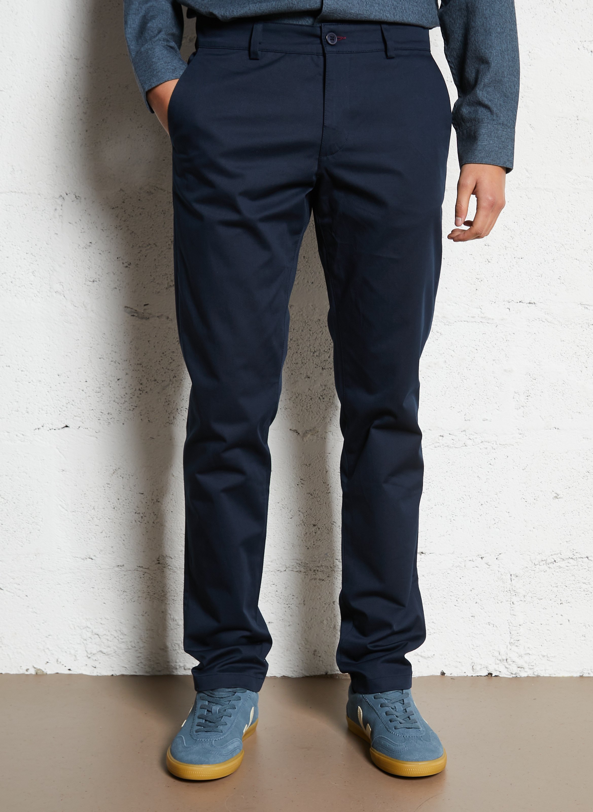 Gerade geschnittene Hose aus Bio-Baumwoll-Mix CHEVIGNON Blau