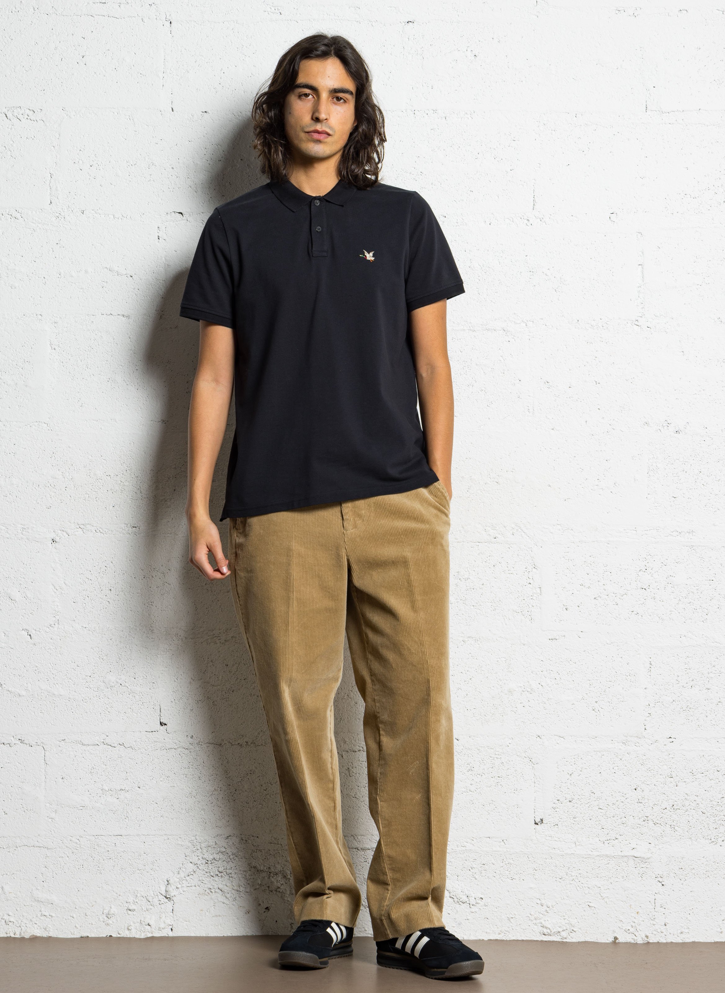 Straight-fit cotton polo CHEVIGNON Black