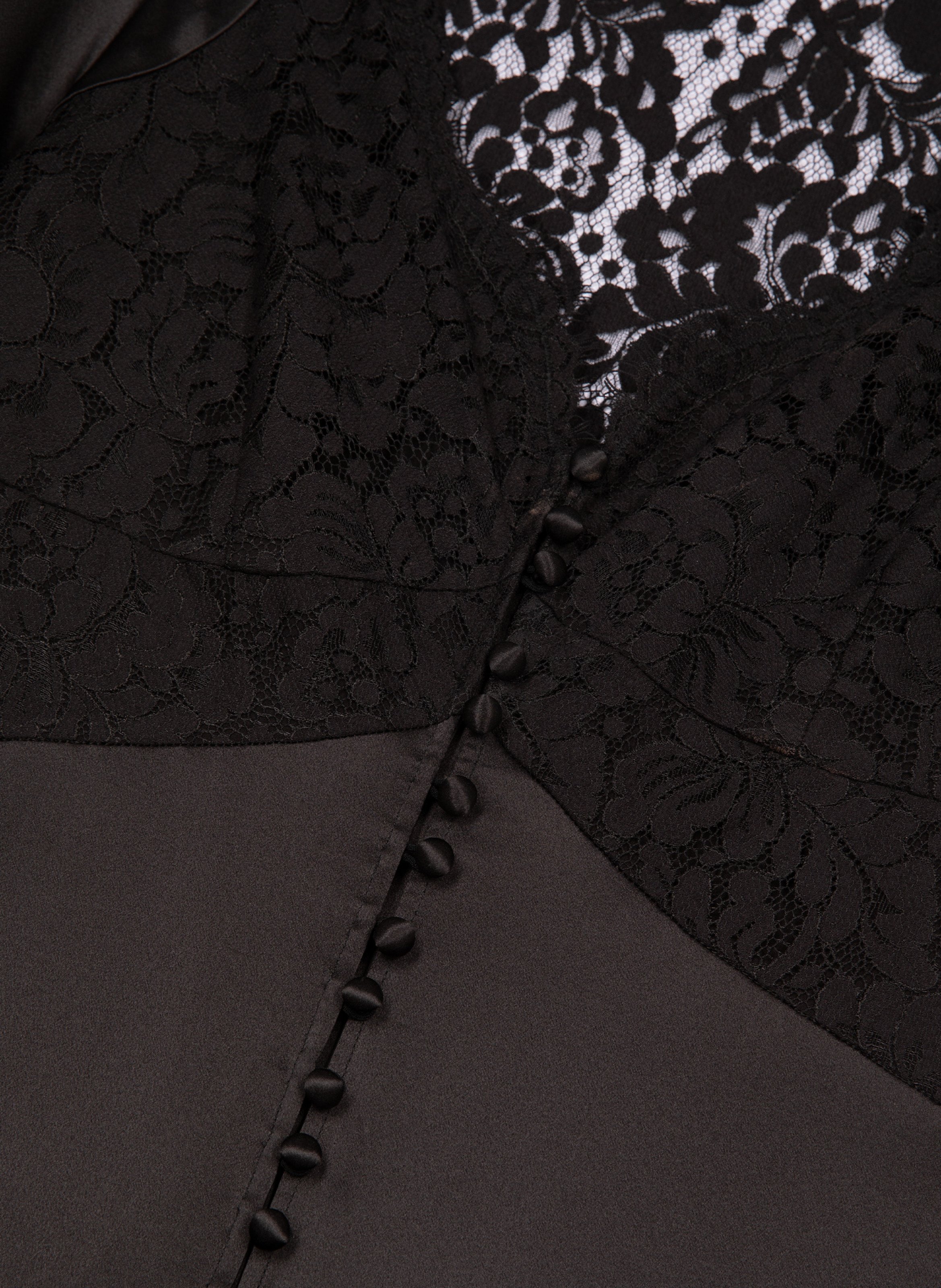 Long silk dress with lace THE KOOPLES Black