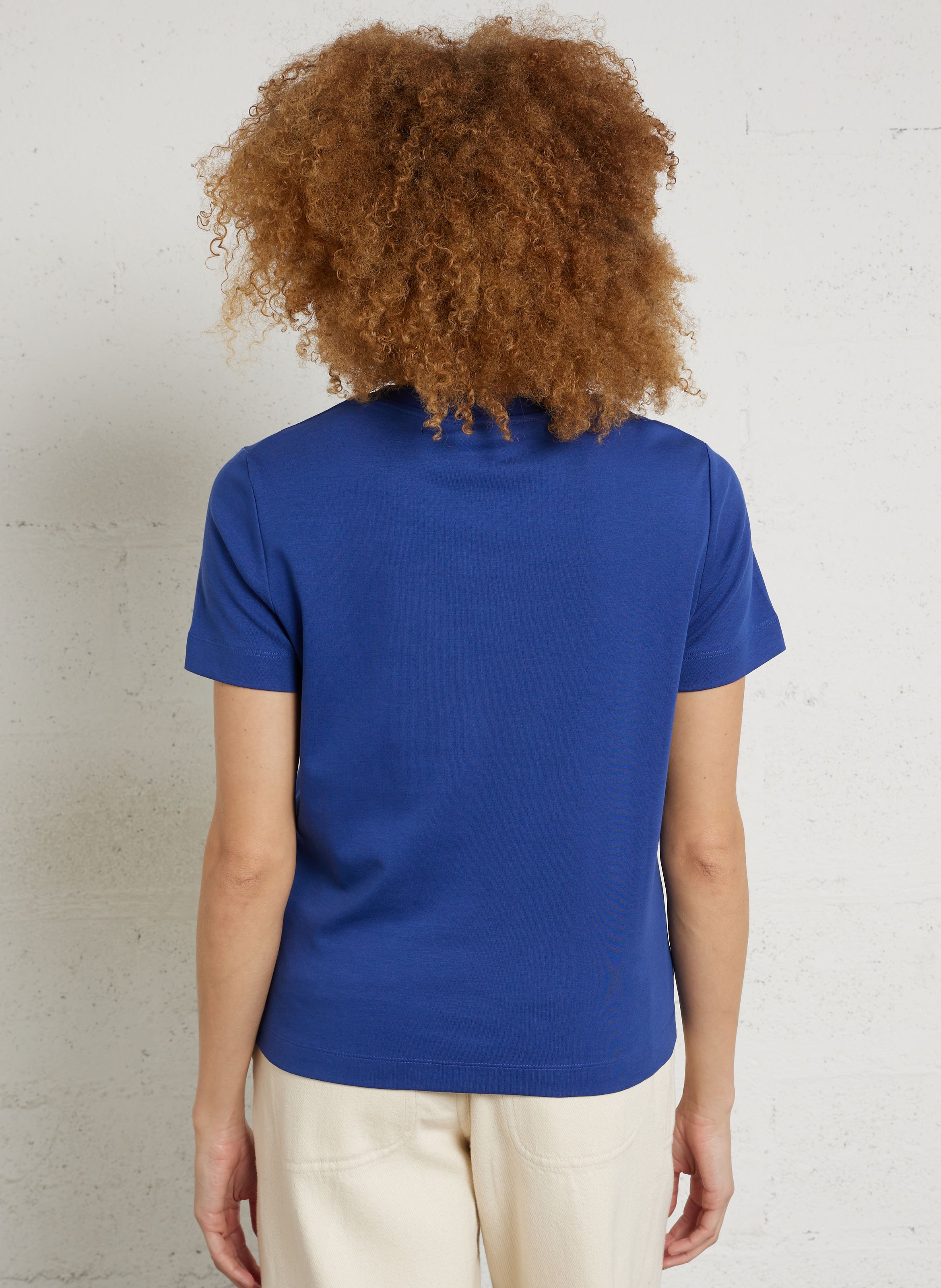 tee-shirt droit col rond en coton MAISON 123 Bleu