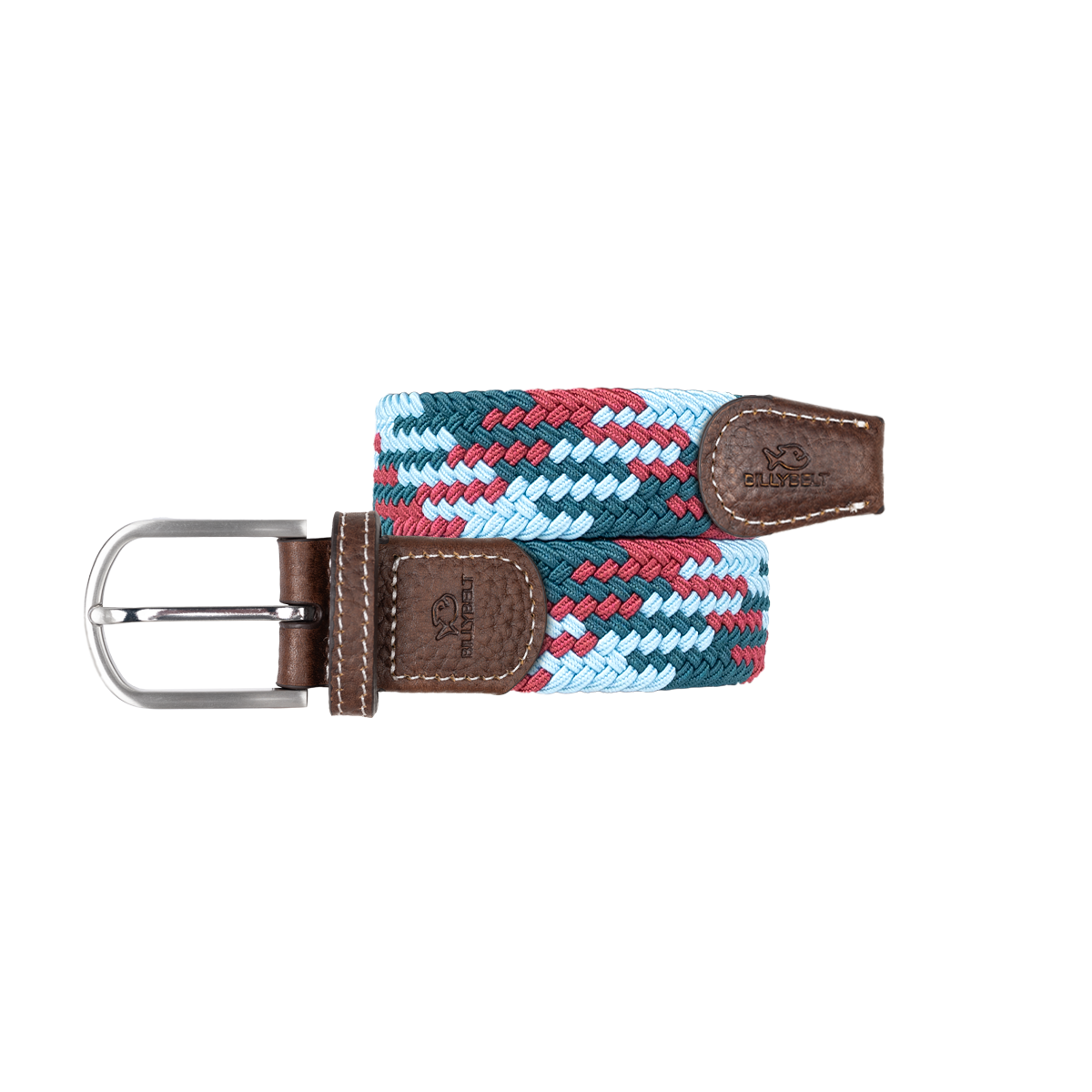 Multicolored braided elastic belt BILLYBELT Blue