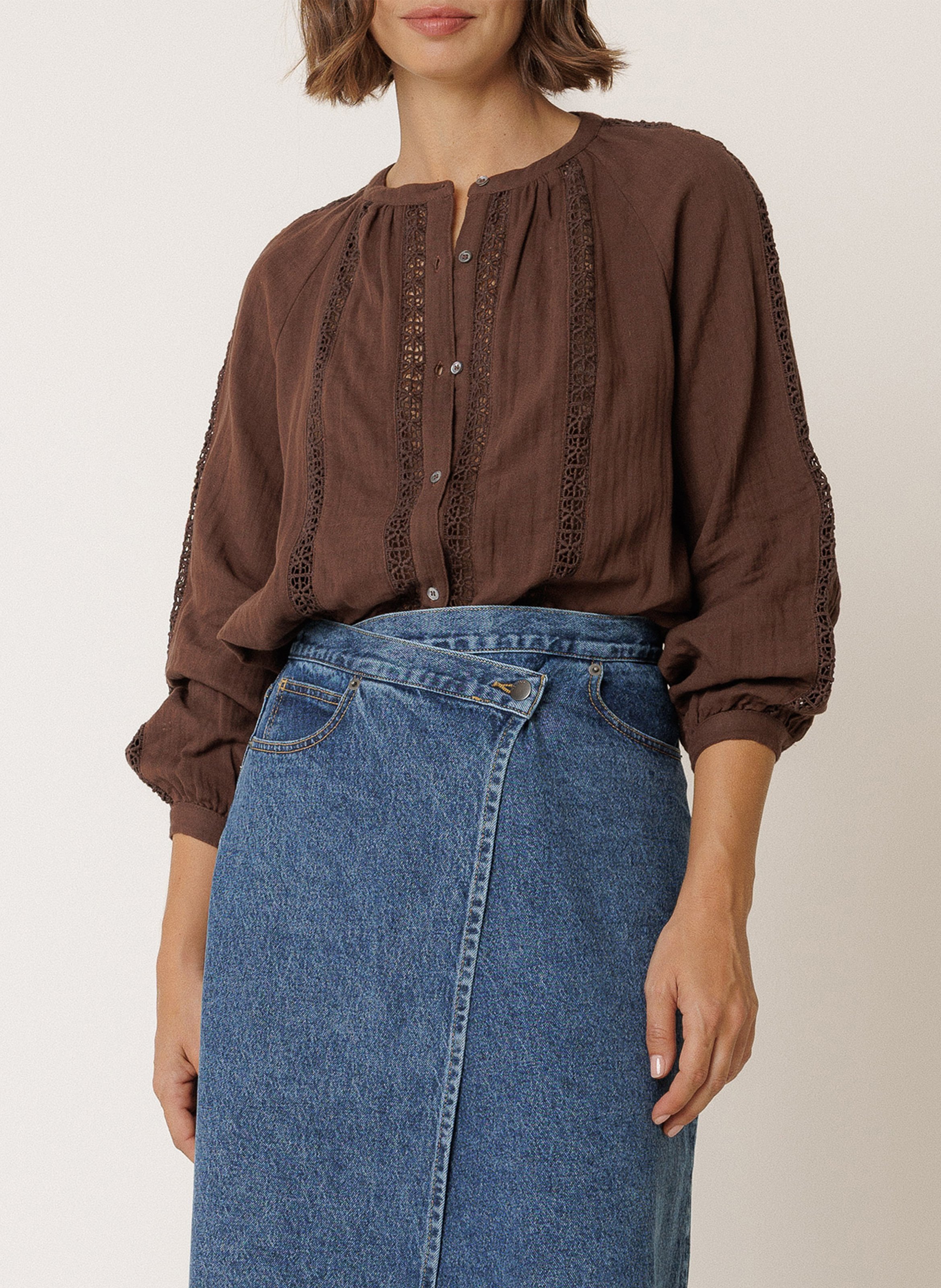 Organic Cotton Lace Blouse INDI & COLD