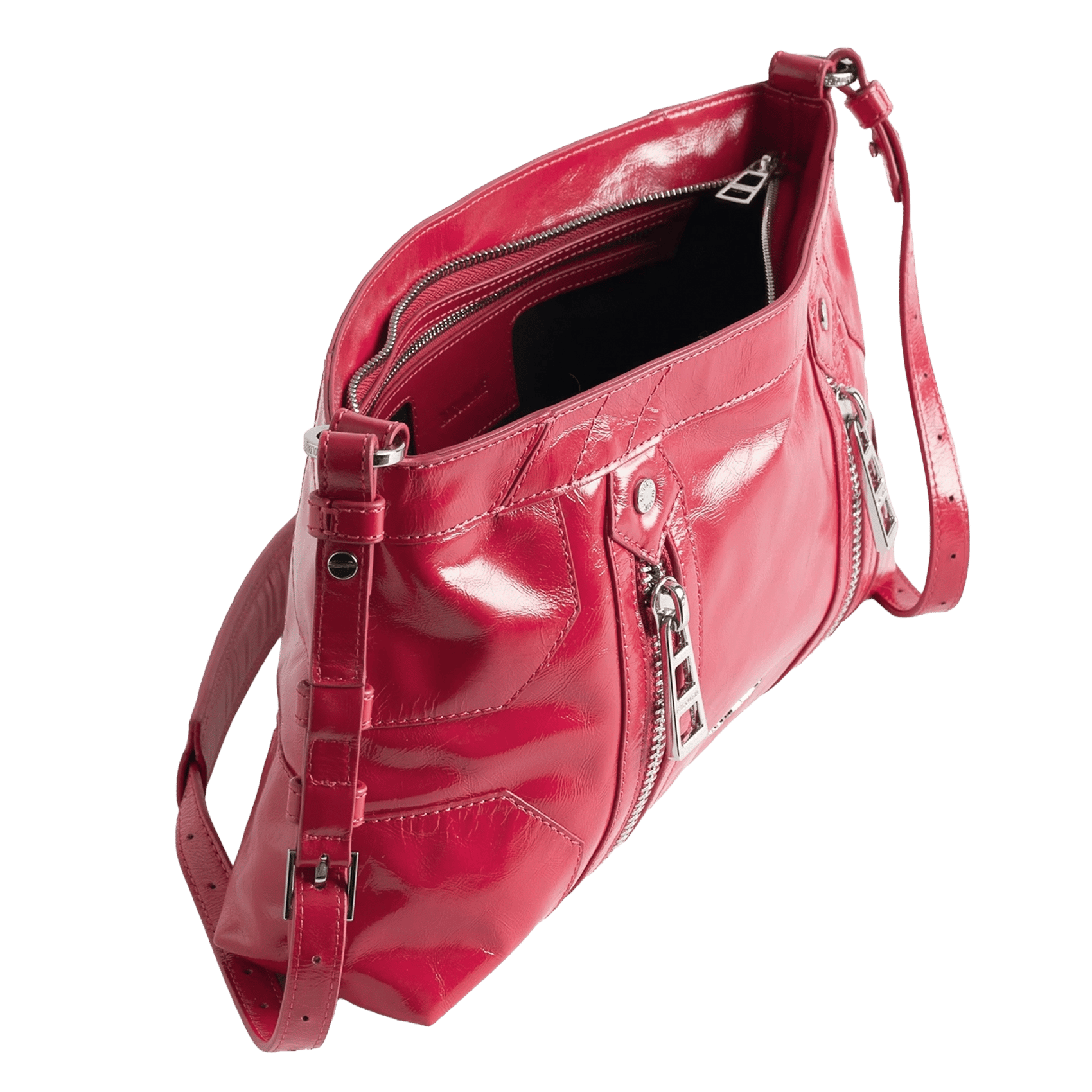 Lakleren schoudertas Roze