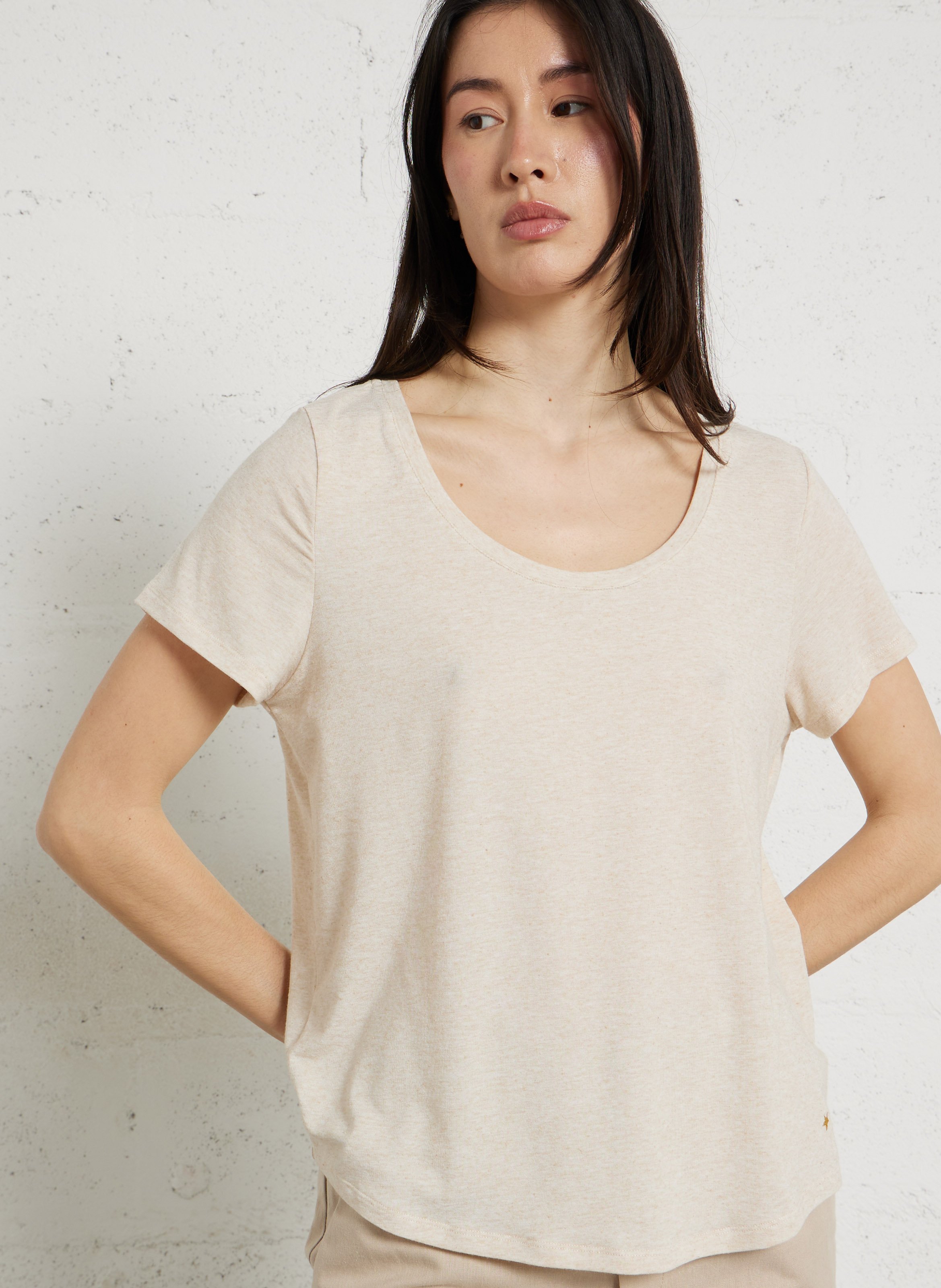 Rundhals-T-Shirt aus Leinen-Mix LA PETITE ETOILE