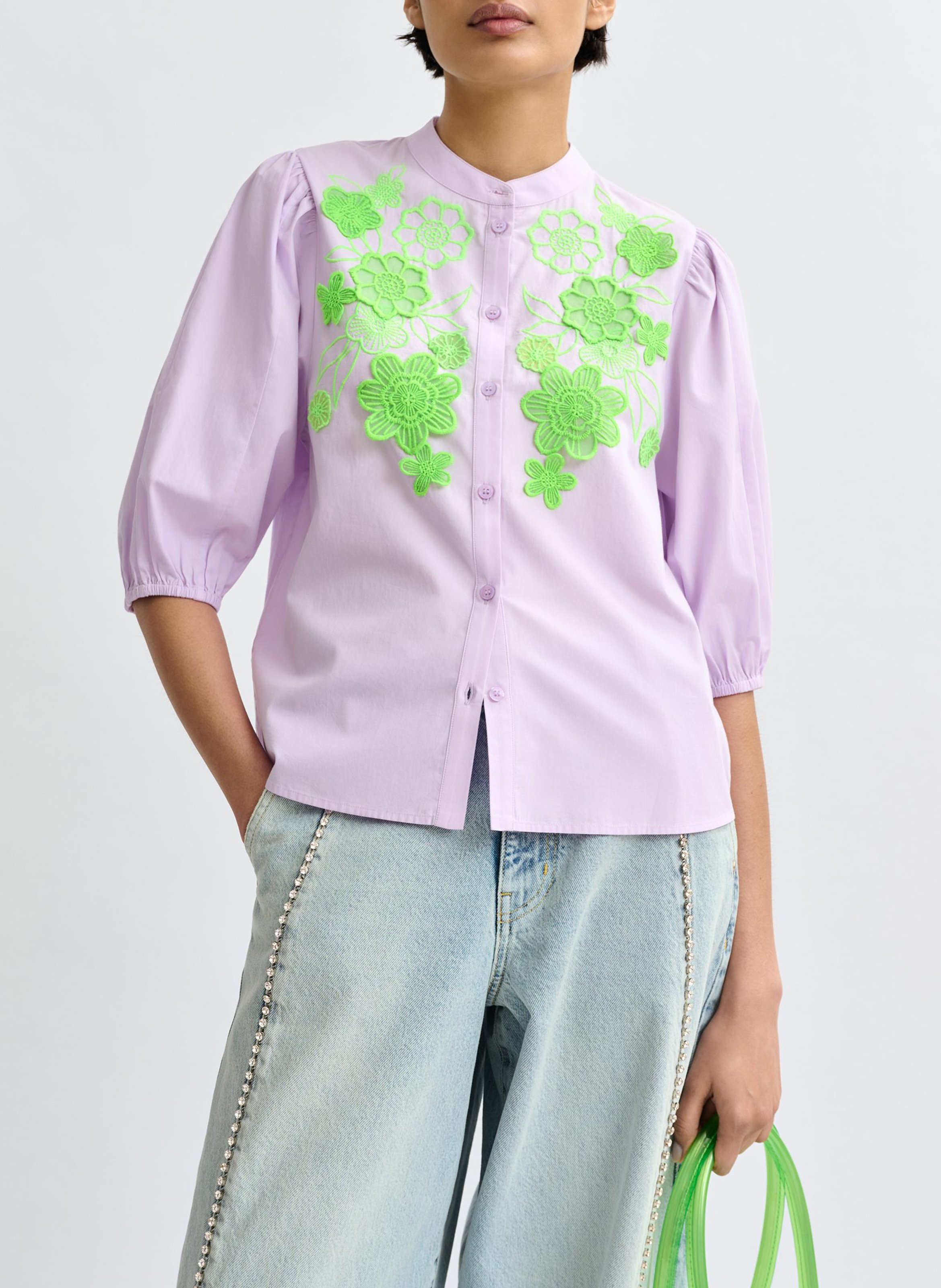 Baumwollbluse mit Rundhalsausschnitt ESSENTIEL ANTWERP