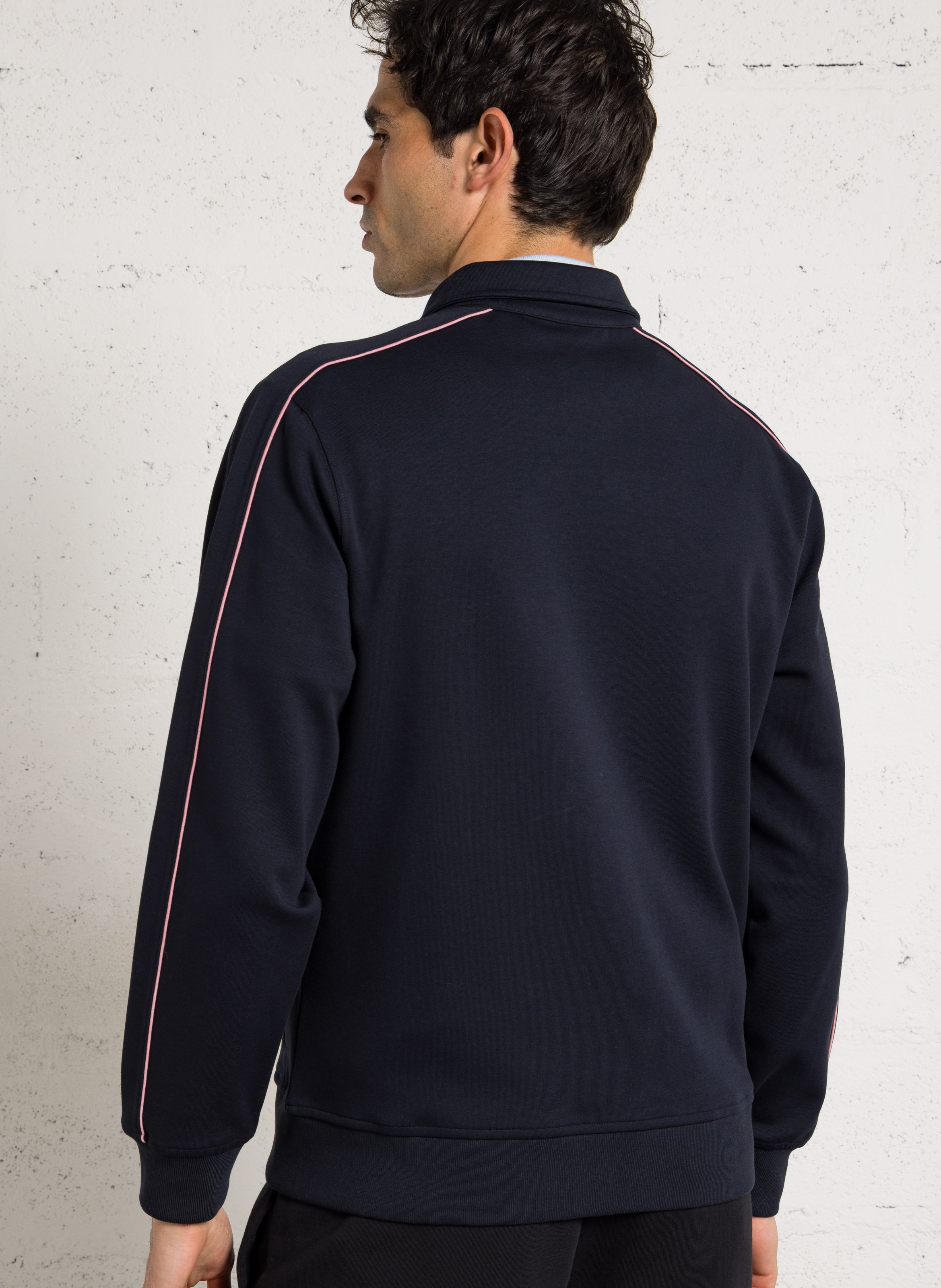 Sweat droit col classique en coton mélangé EDEN PARK Bleu