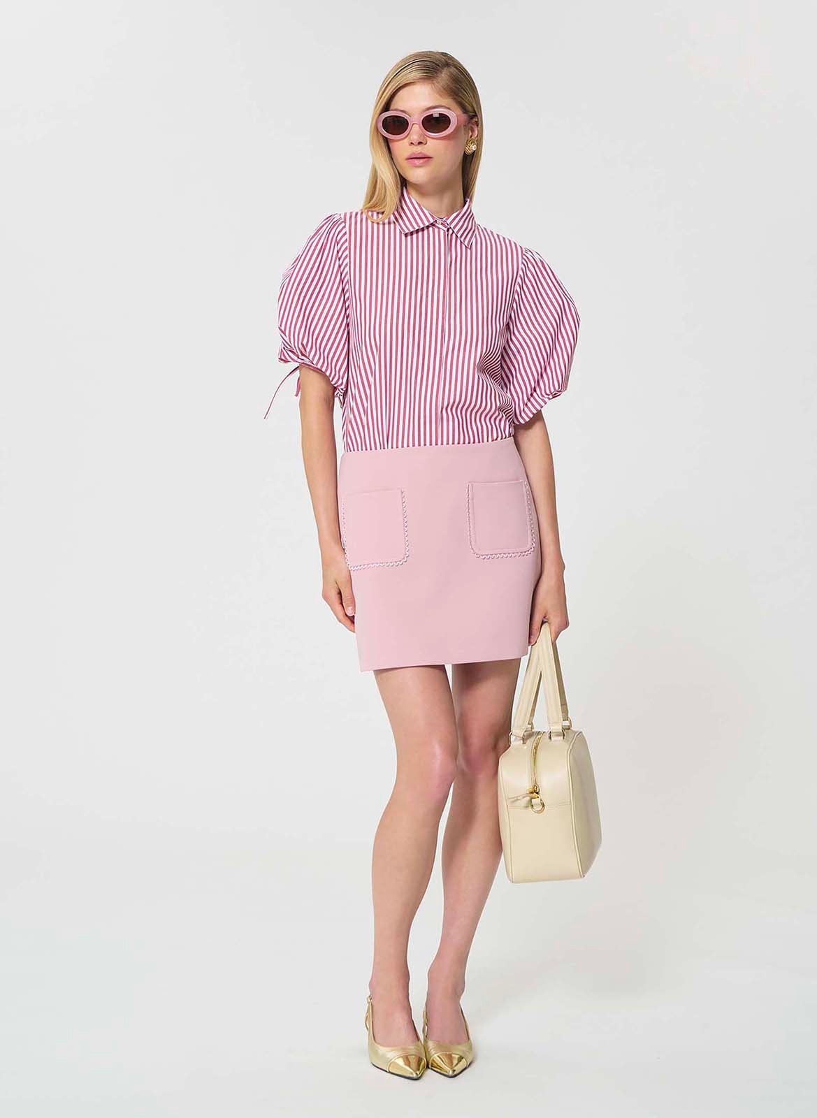 Jupe courte à poches unie TARA JARMON Rose