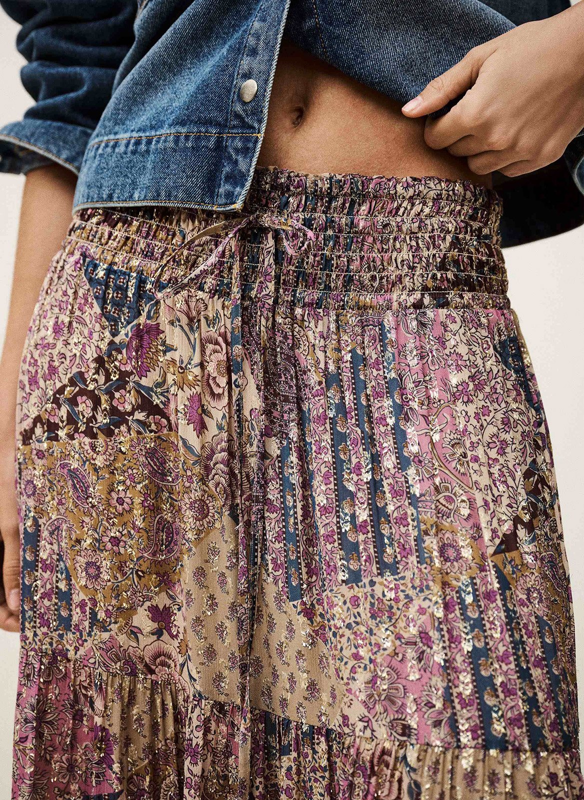 Lange, gerende rok BA&SH Roze