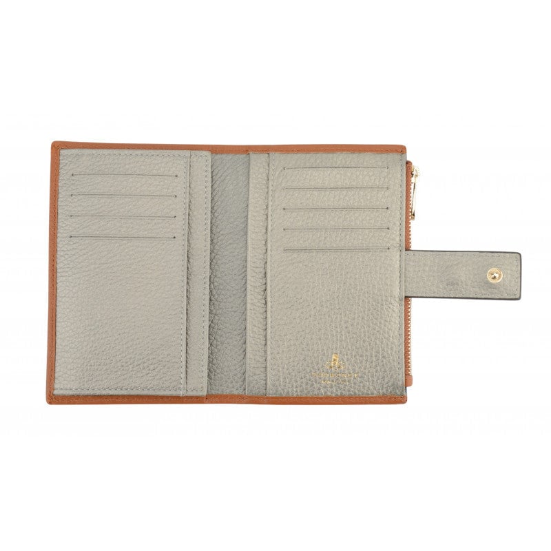 Grained calfskin wallet POURCHET Golden