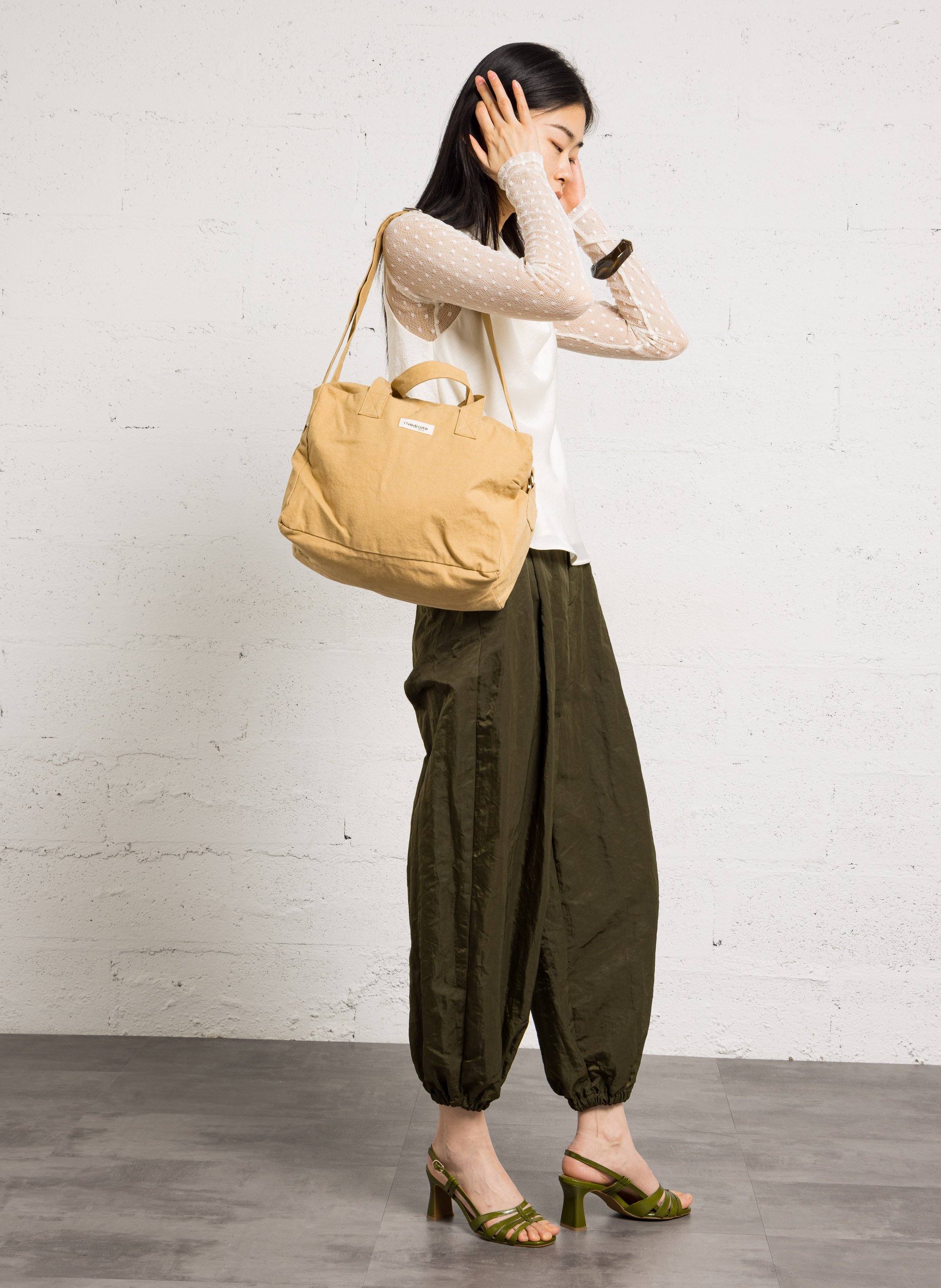 Sac à main en coton mélangé RIVEDROITE PARIS Beige