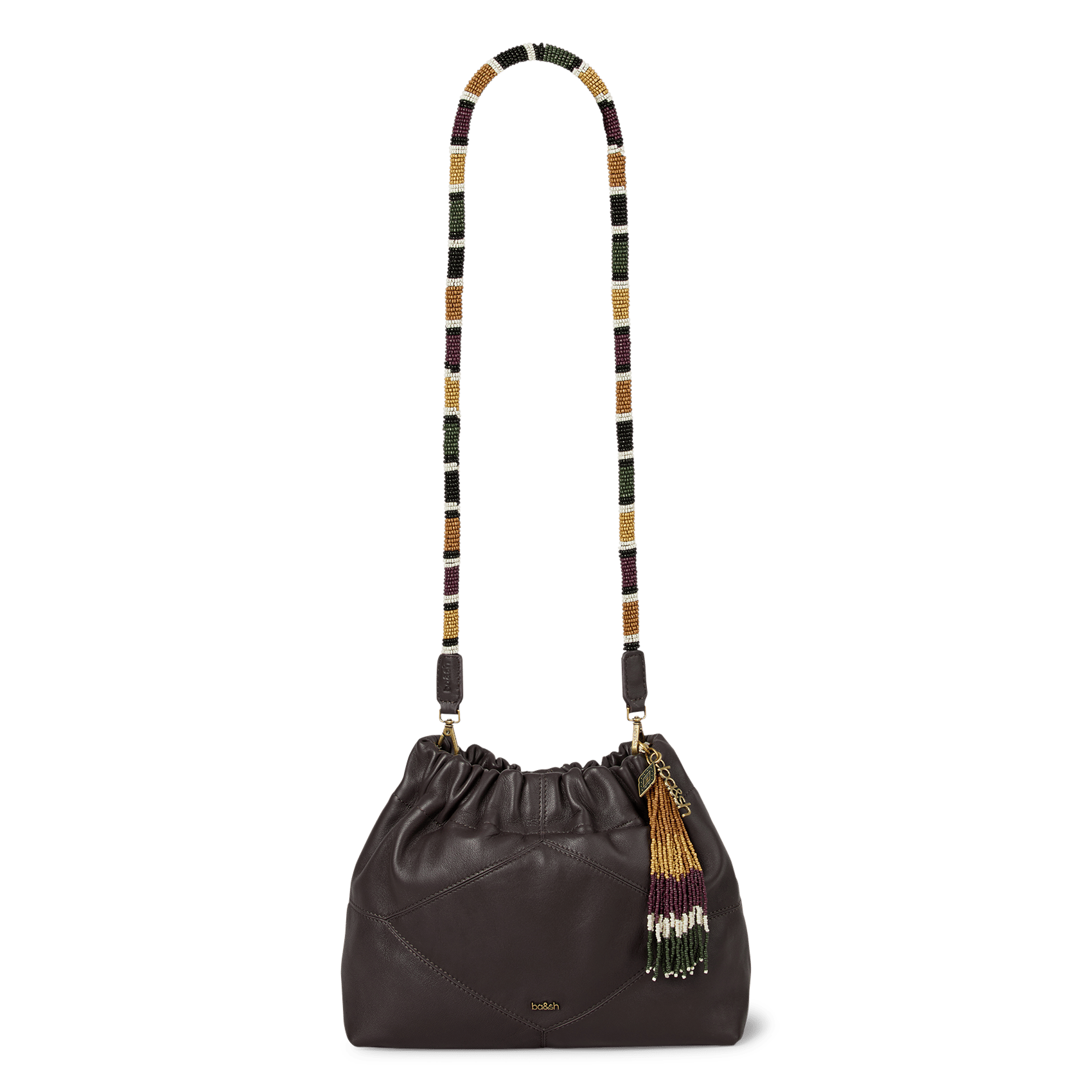 Sac bandoulière en cuir BA&SH Marron