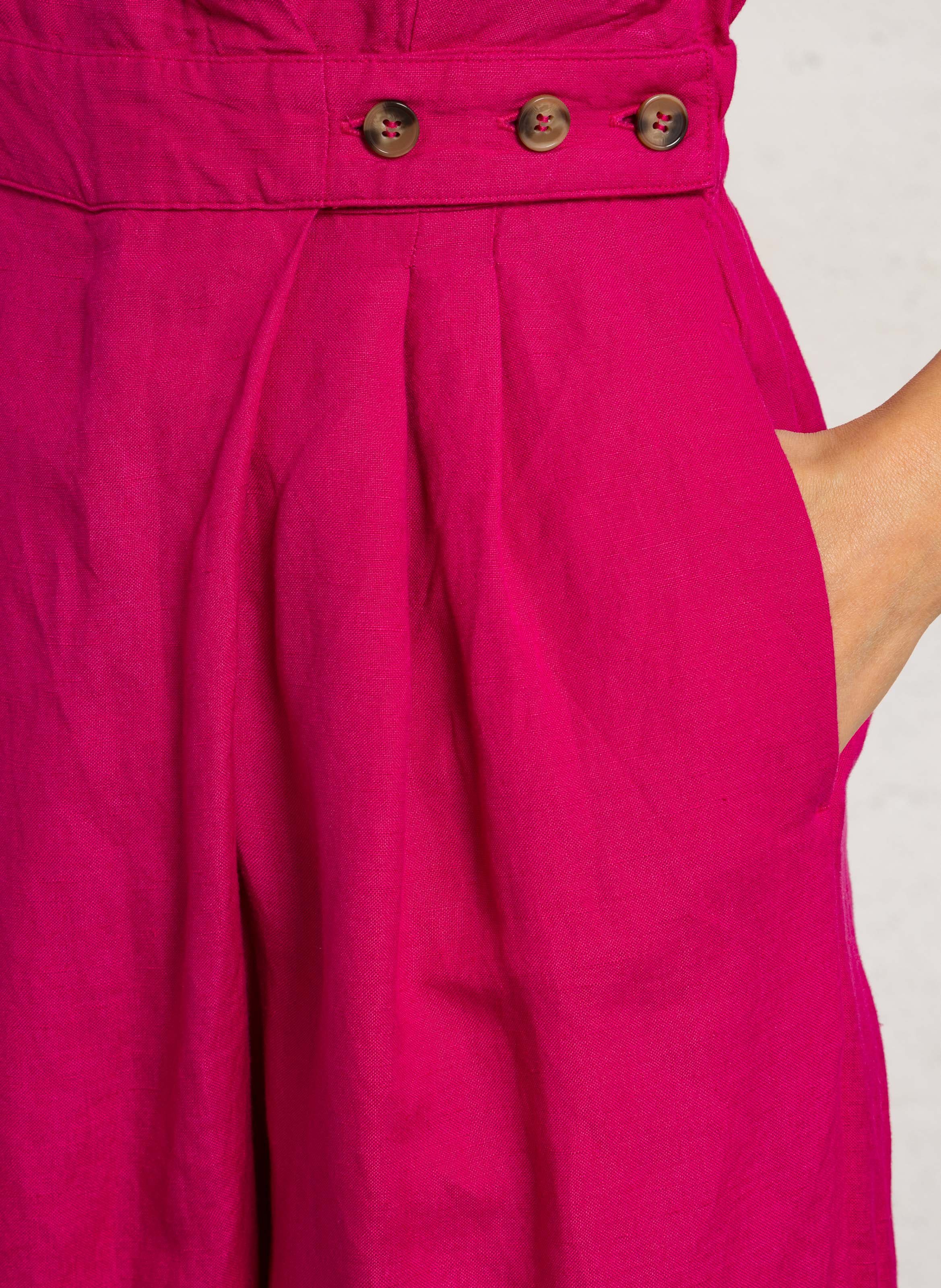 Combinaison col V en lin mélangé DES PETITS HAUTS Rose