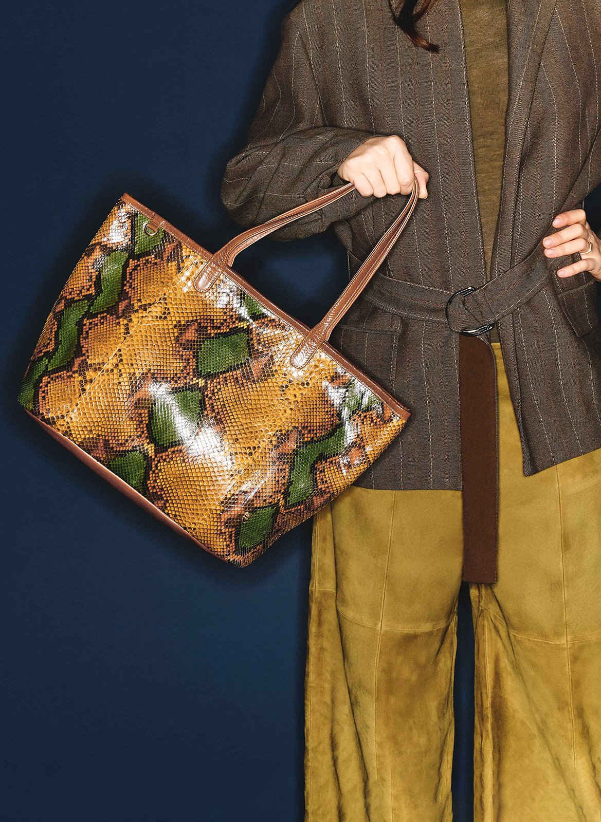 Shopper aus Pythonleder CLARIS VIROT Mehrfarbig