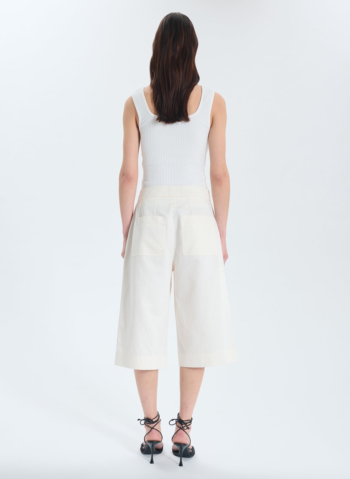 Large Bermuda in organic cotton and linen blend ZAPA White