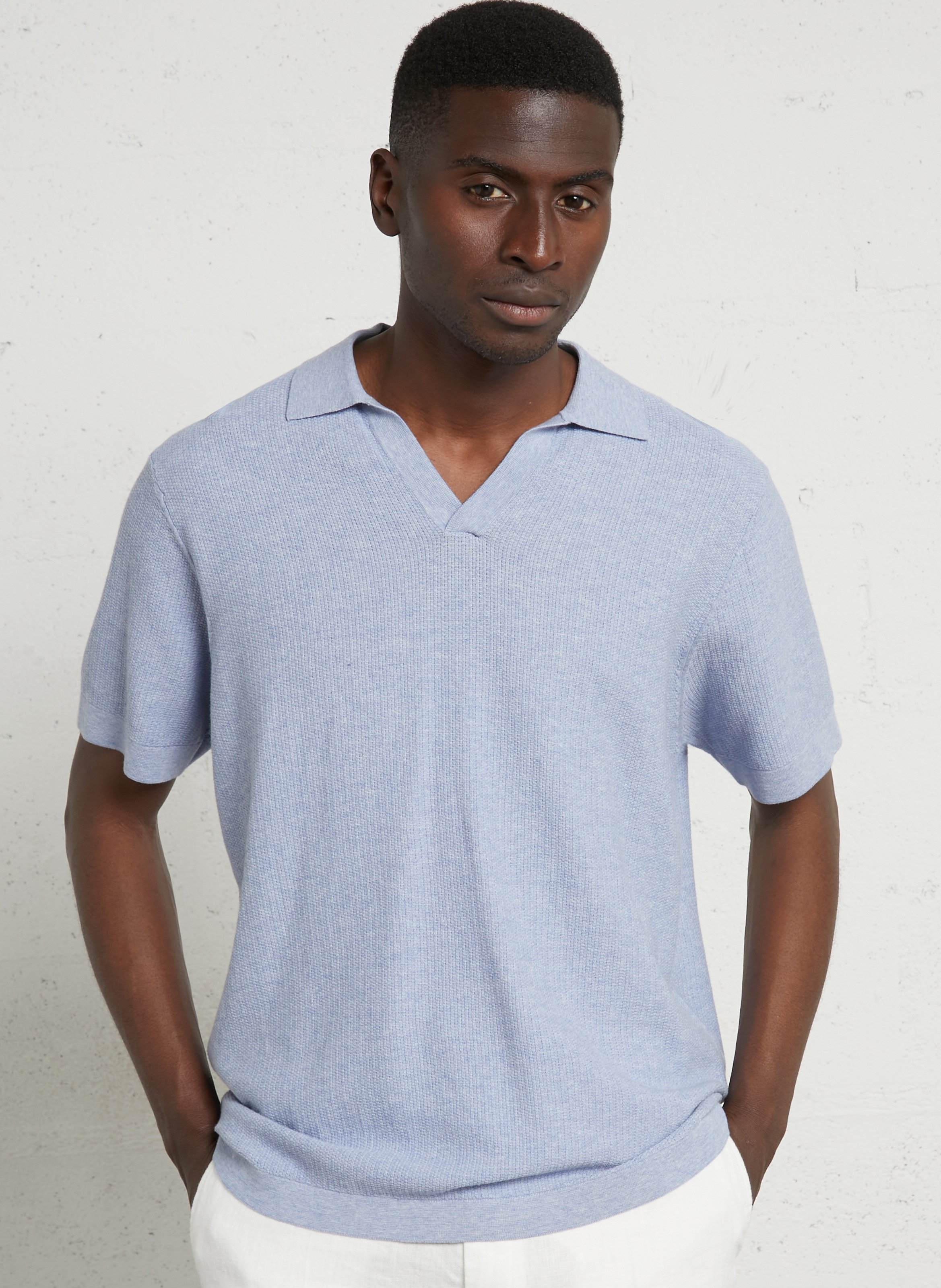 Pull droit en coton HACKETT Bleu