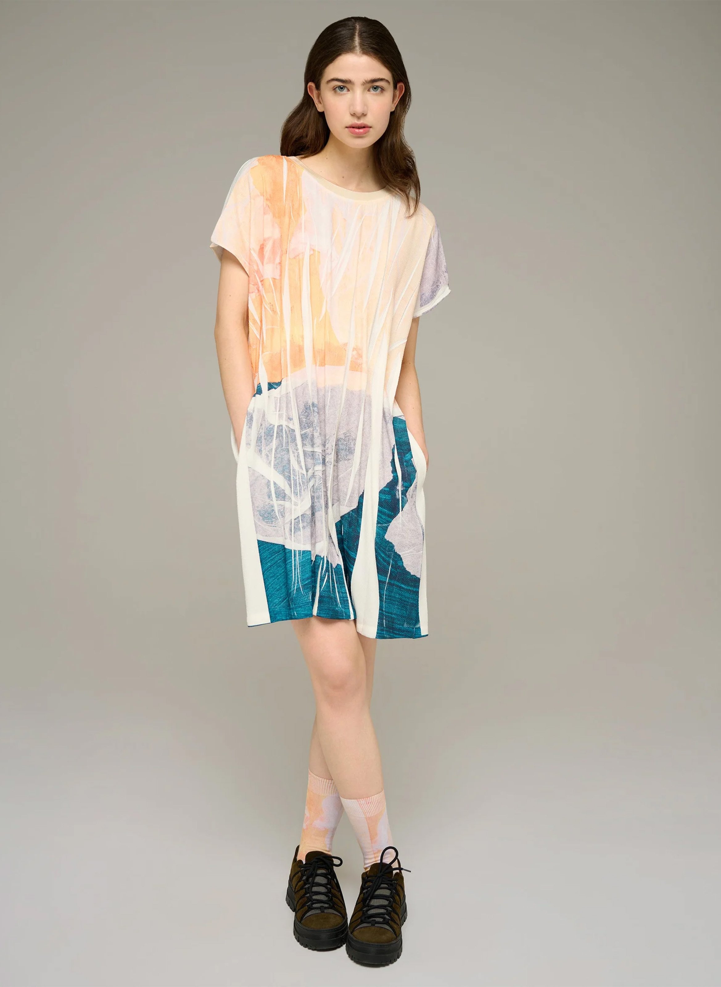 Robe courte cintrée imprimée COTELAC ACOTE Multicolore