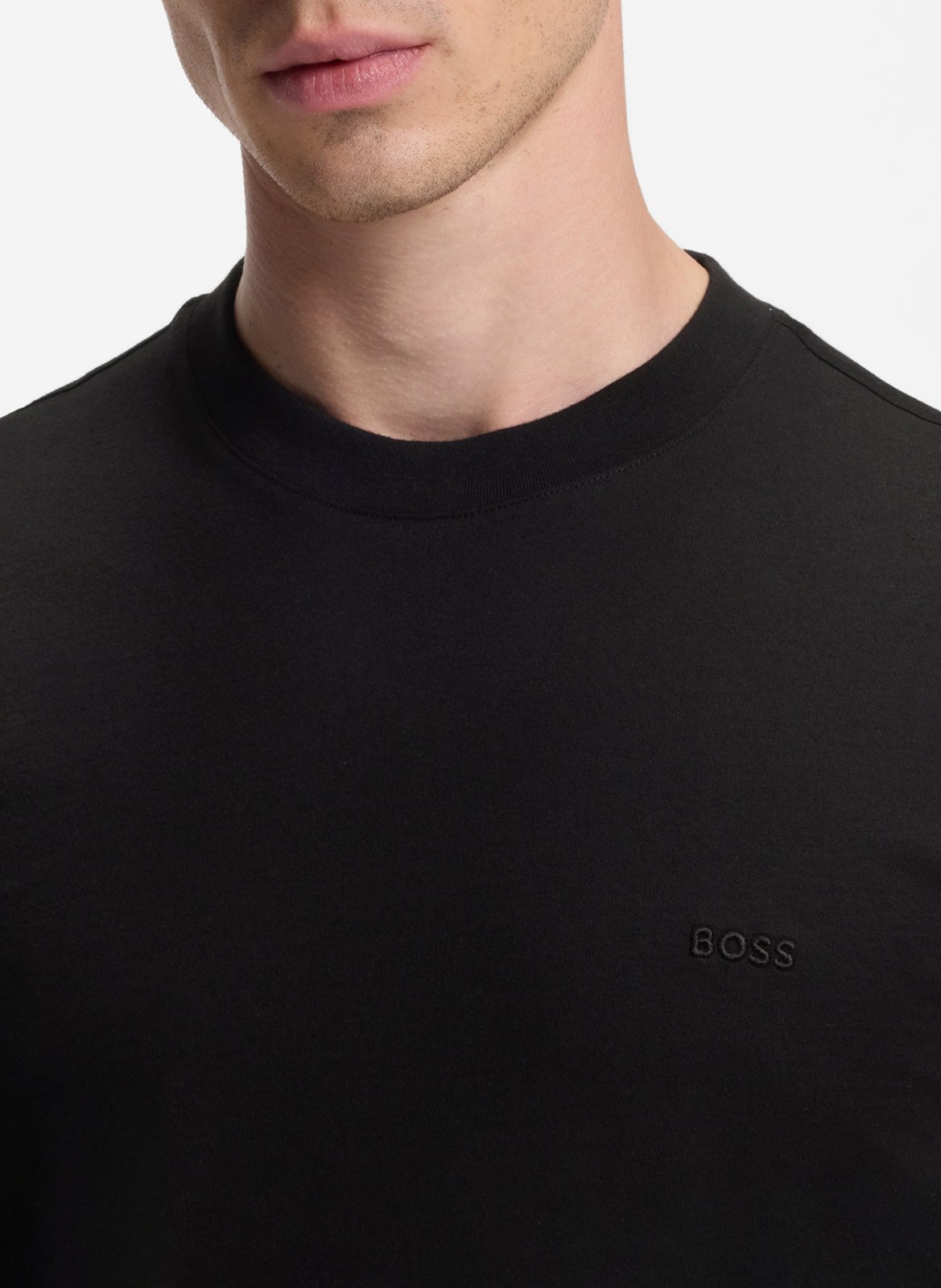 Tee-shirt col rond en coton BOSS Noir