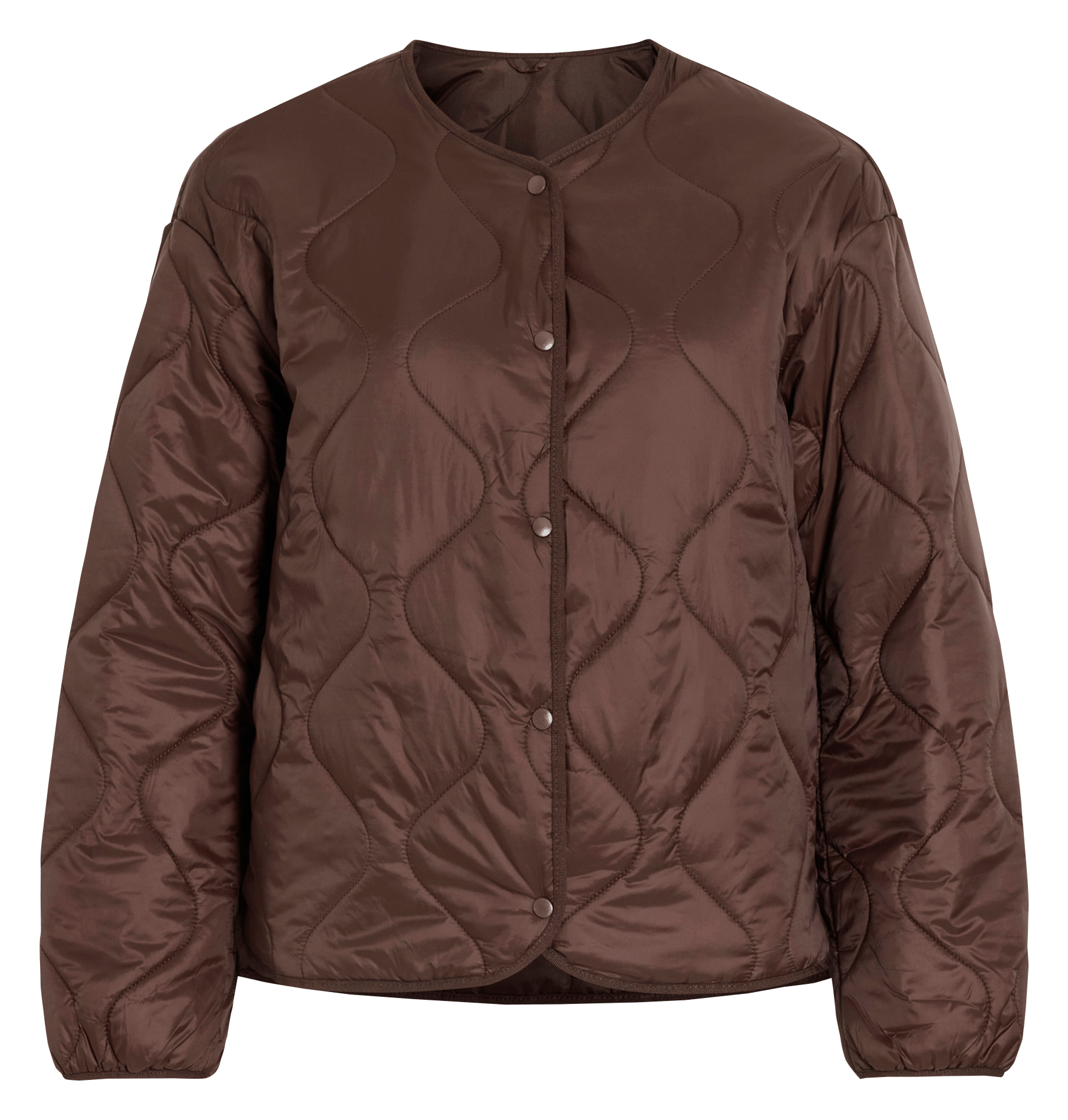 Quilted round neck jacket VILA Brown