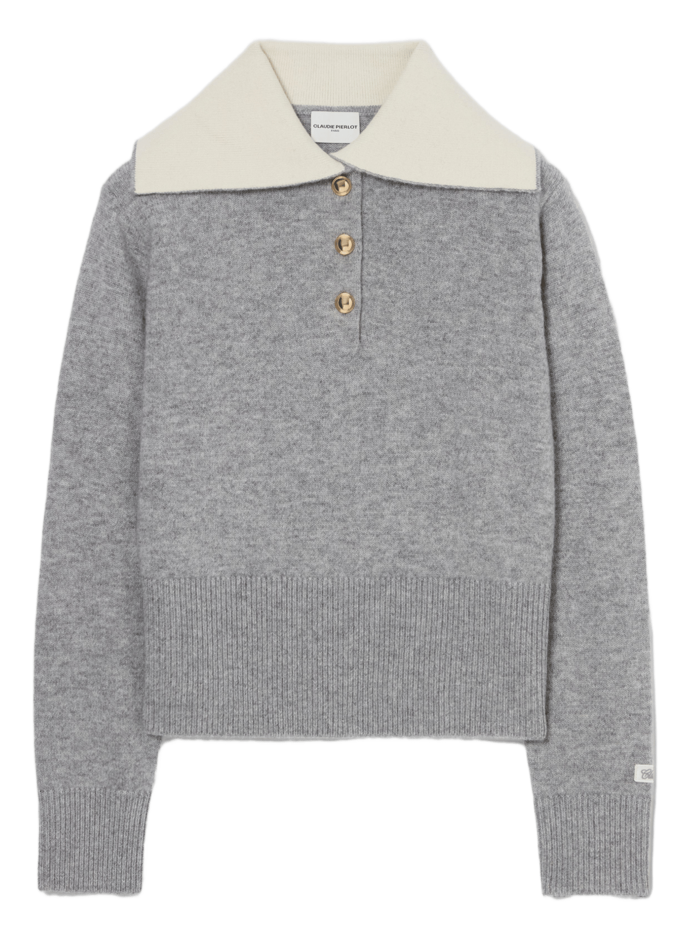 Pull col camionneur en laine CLAUDIE PIERLOT Gris