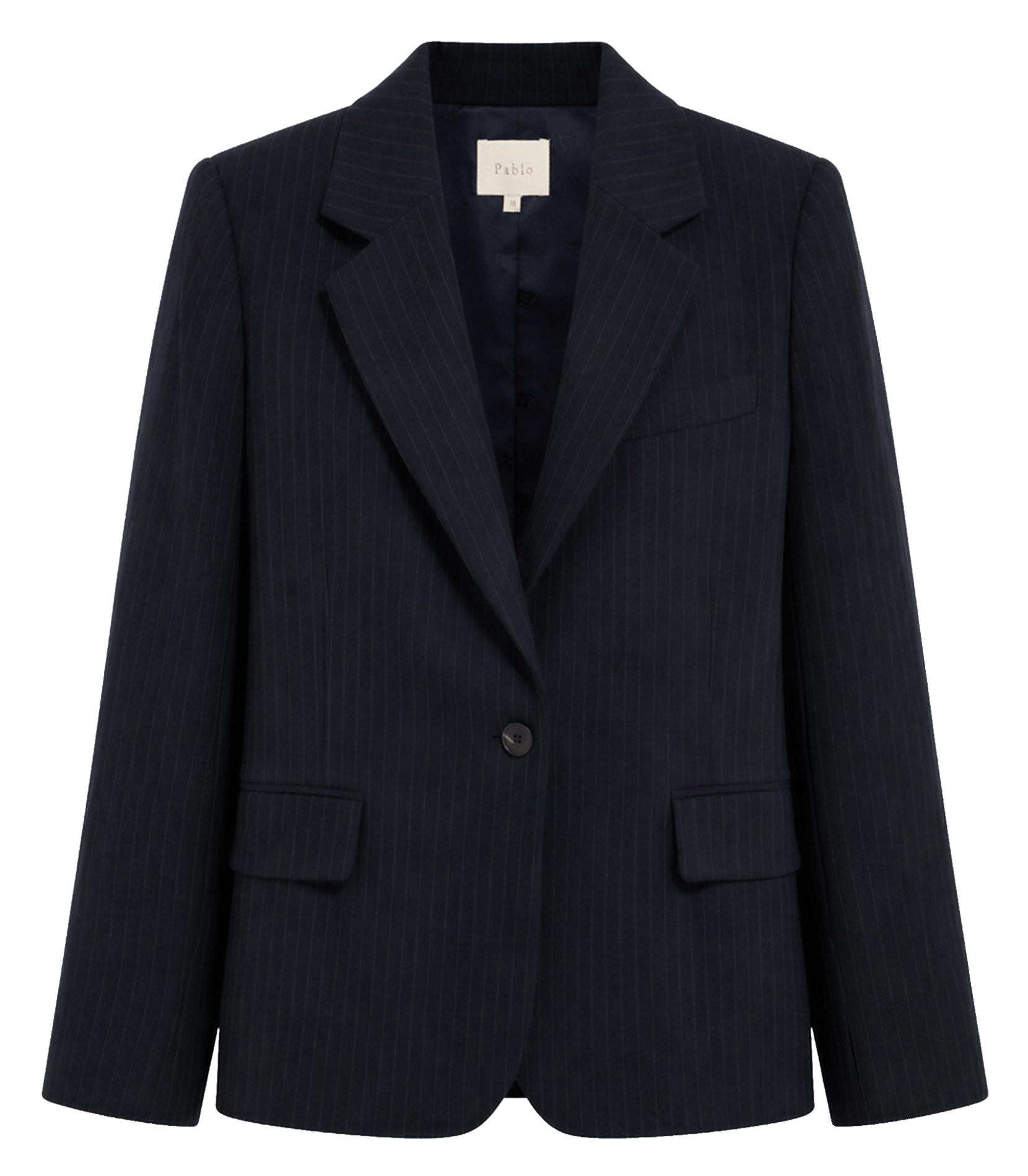 Weite Wollmix-Jacke mit Reverskragen PABLO Blau