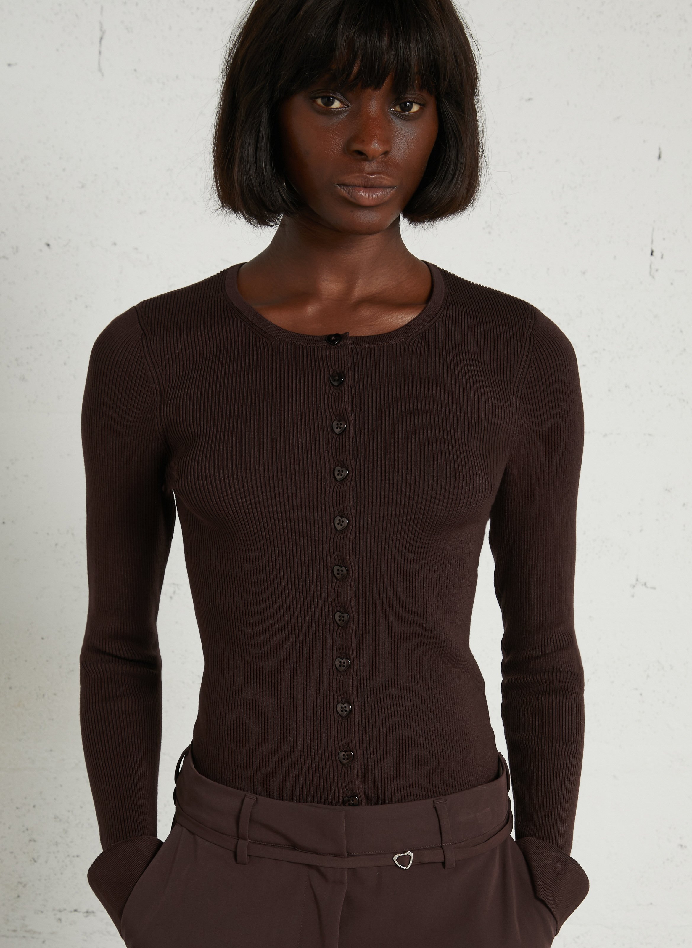 Strickjacke mit Rundhalsausschnitt FABIENNE CHAPOT Braun