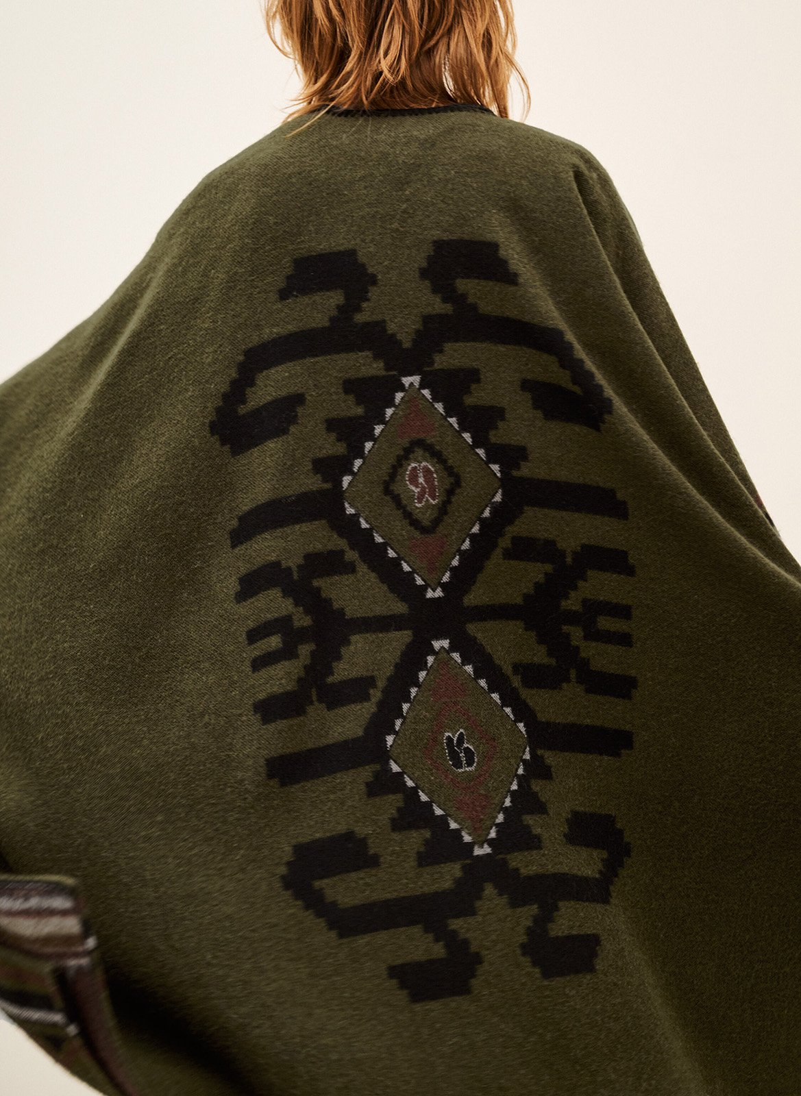 Poncho ample manches longues BA&SH Kaki