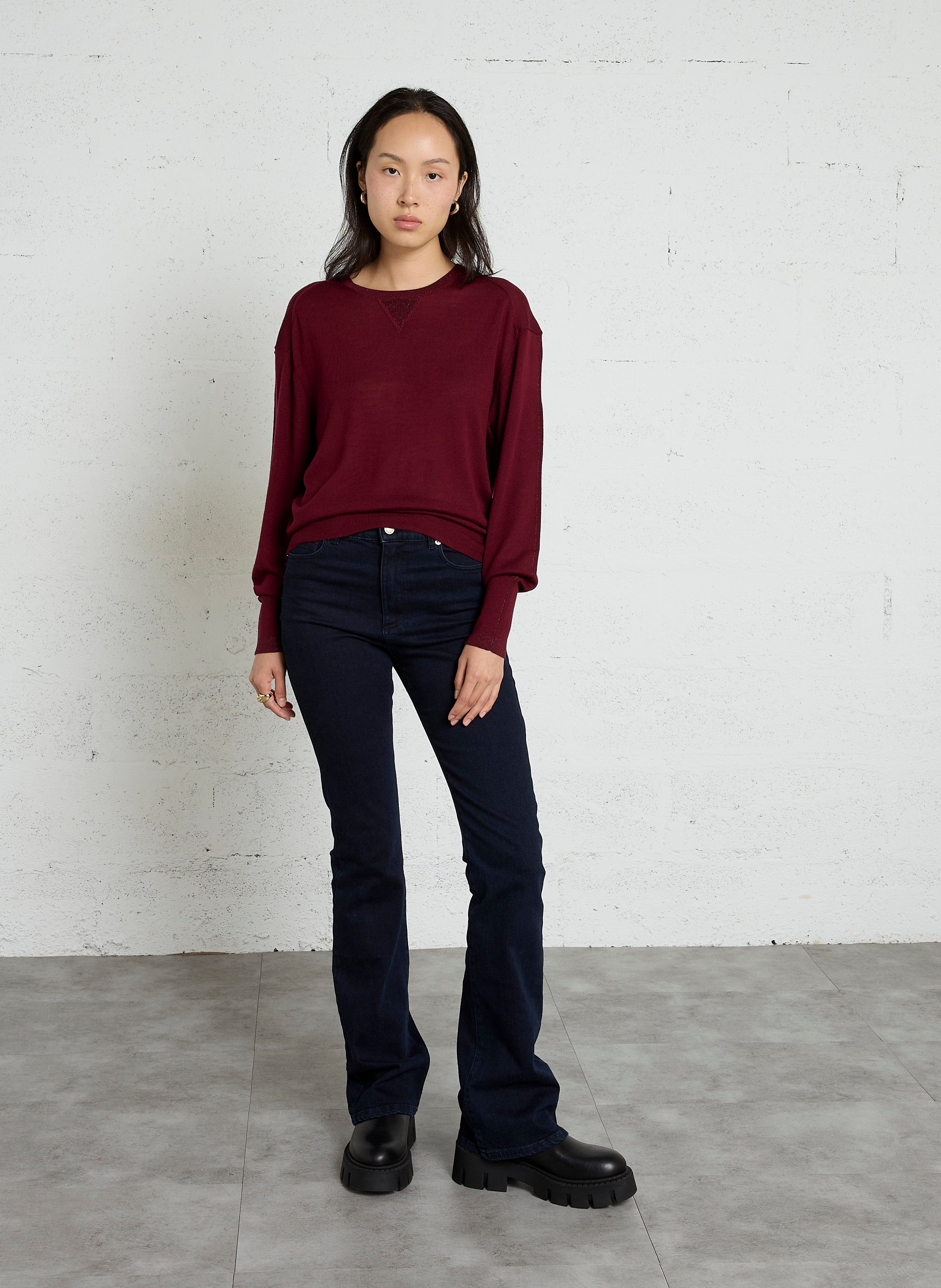 Feiner Wollpullover IKKS Pflaume