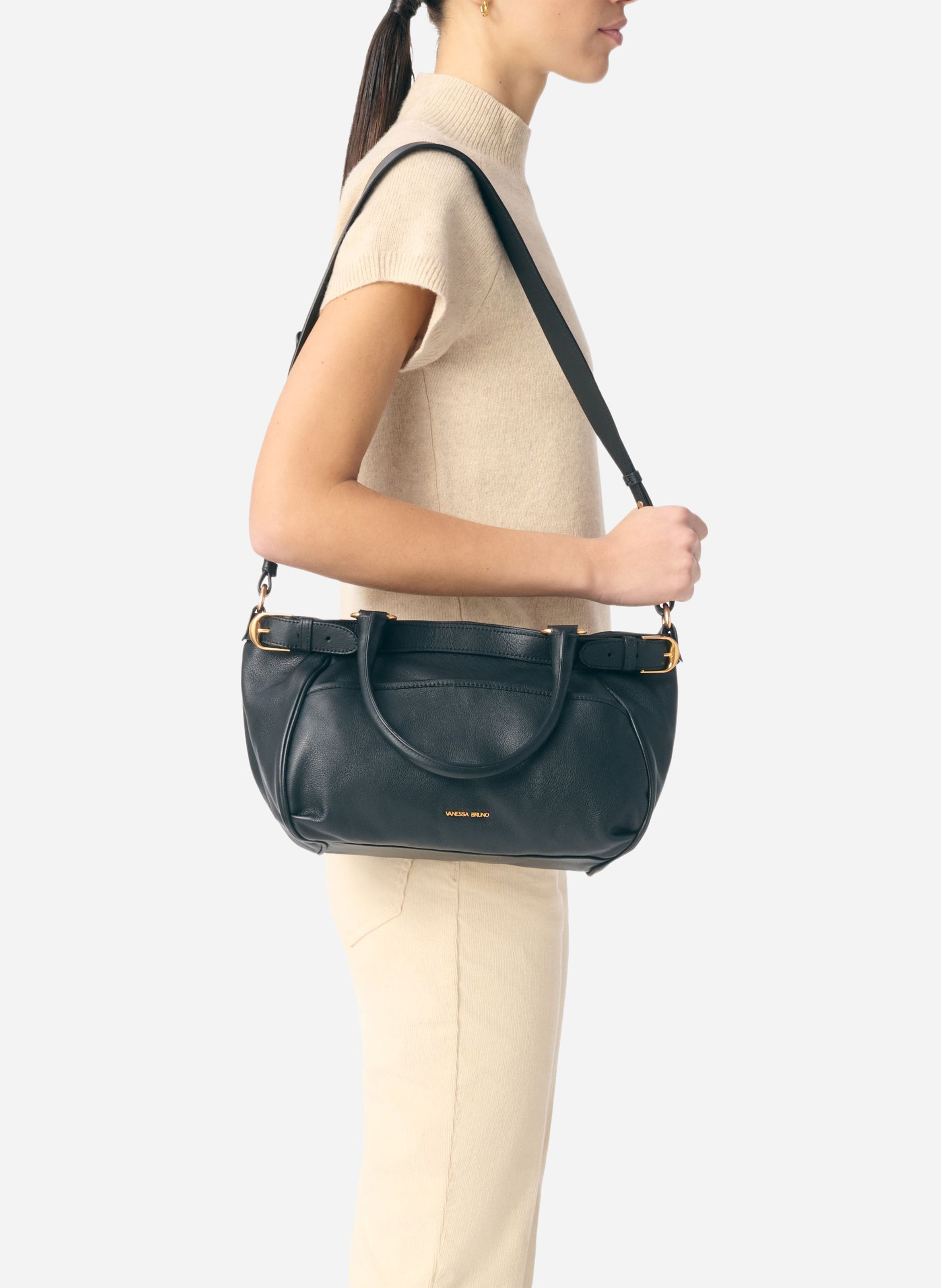 Leather handbag VANESSA BRUNO Black