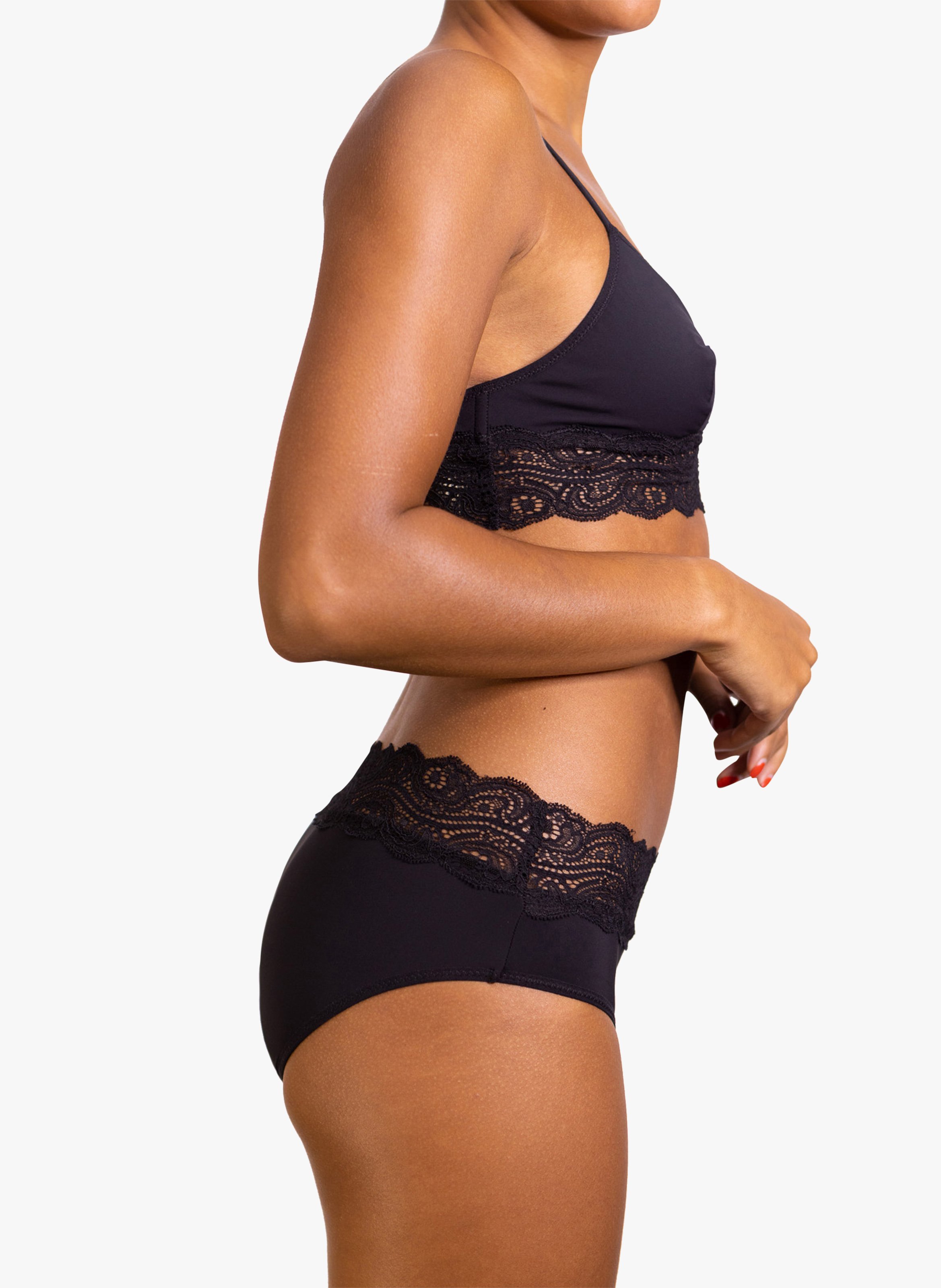 Culotte menstruelle flux abondant en dentelles  REJEANNE Noir