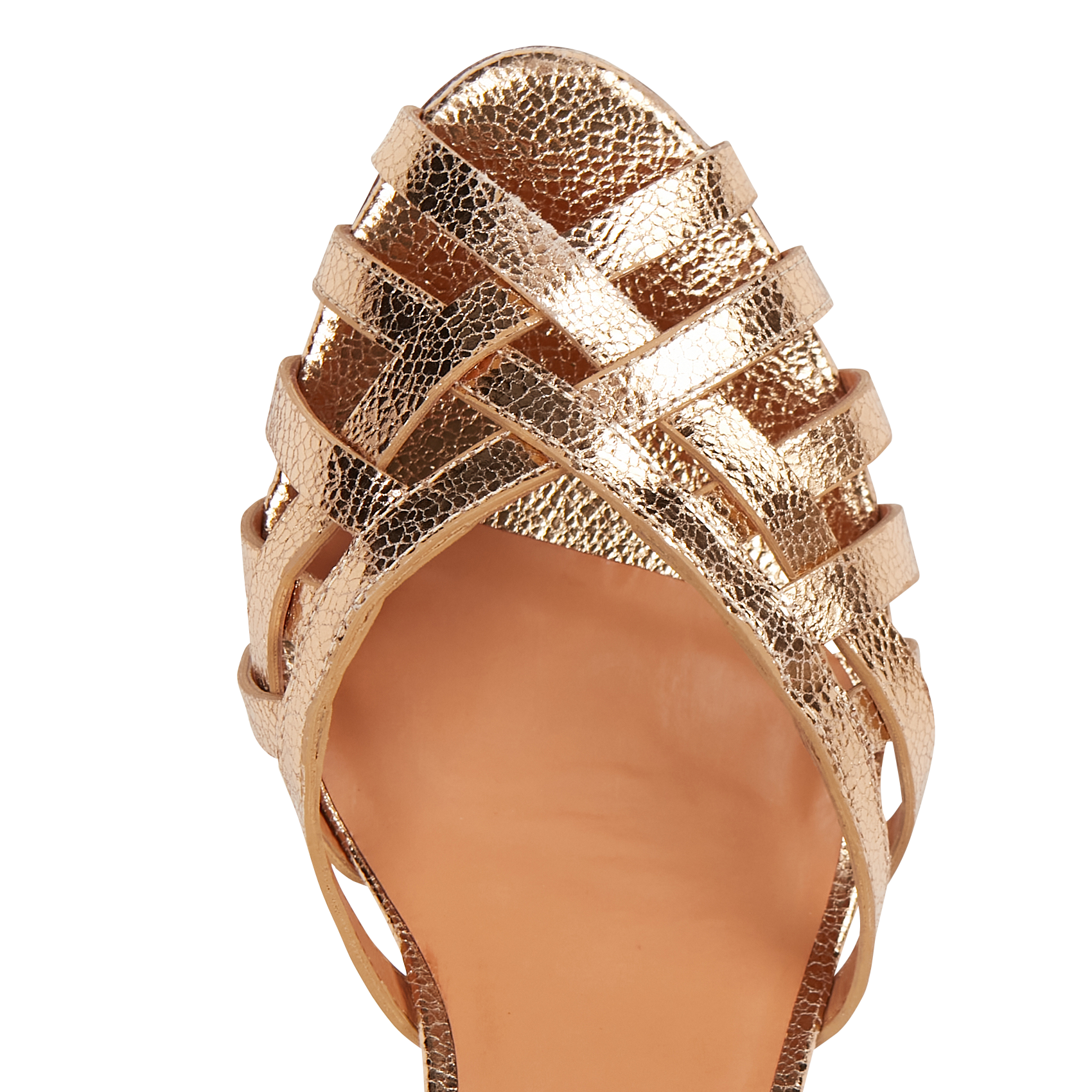 Sandales à talon en cuir RIVECOUR Doré