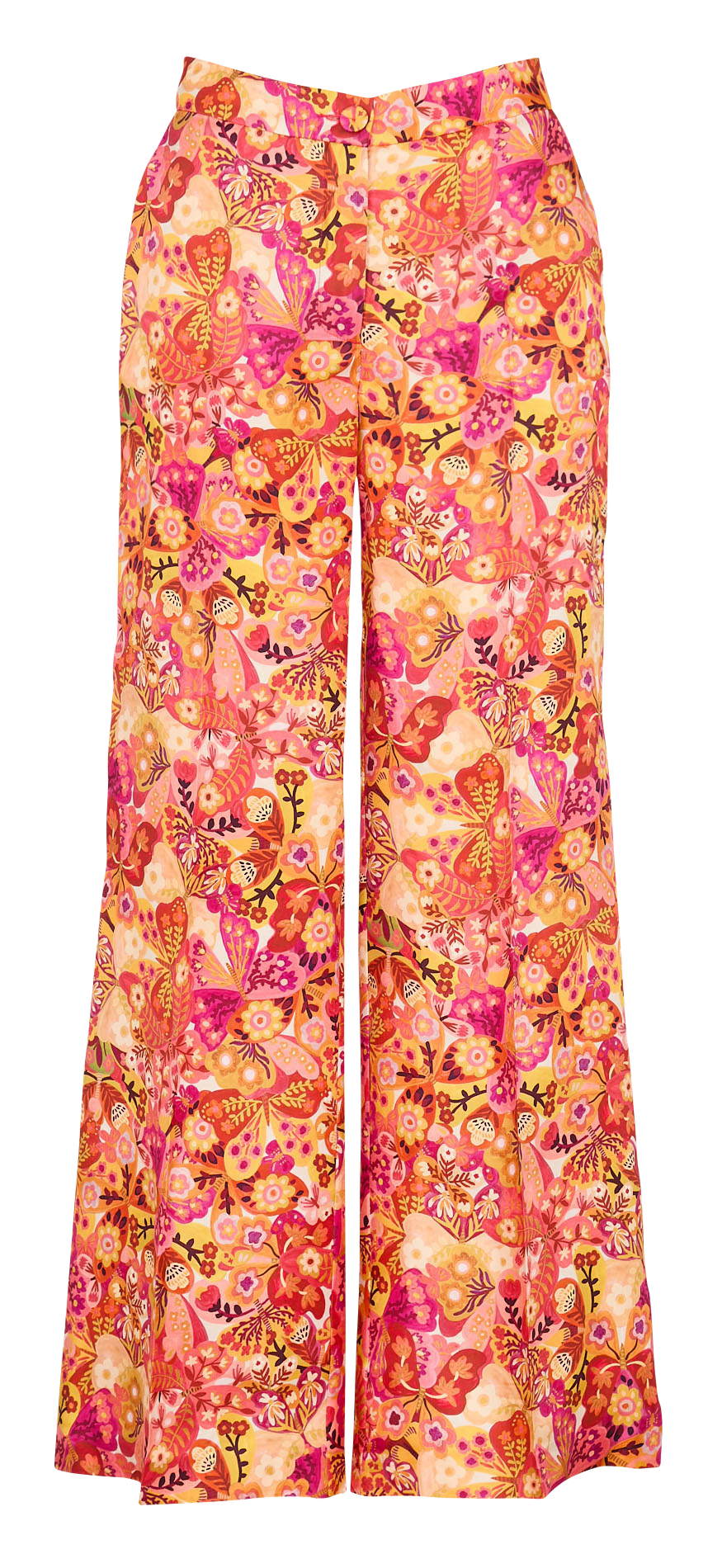 Pantalon large imprimé en soie CANDEO Rosa-bordeaux