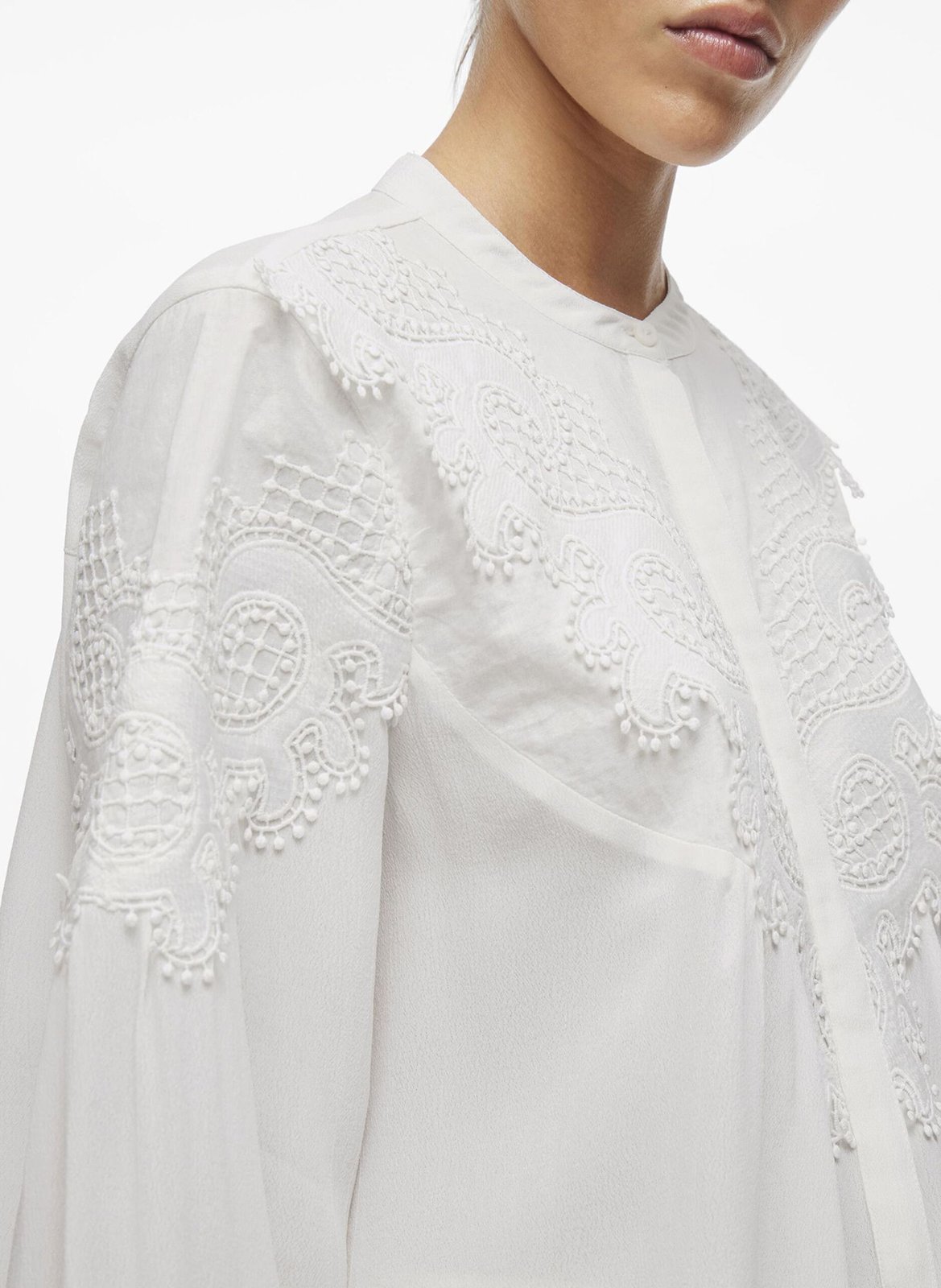 Embroidered oversized shirt ROUGE EDIT Beige