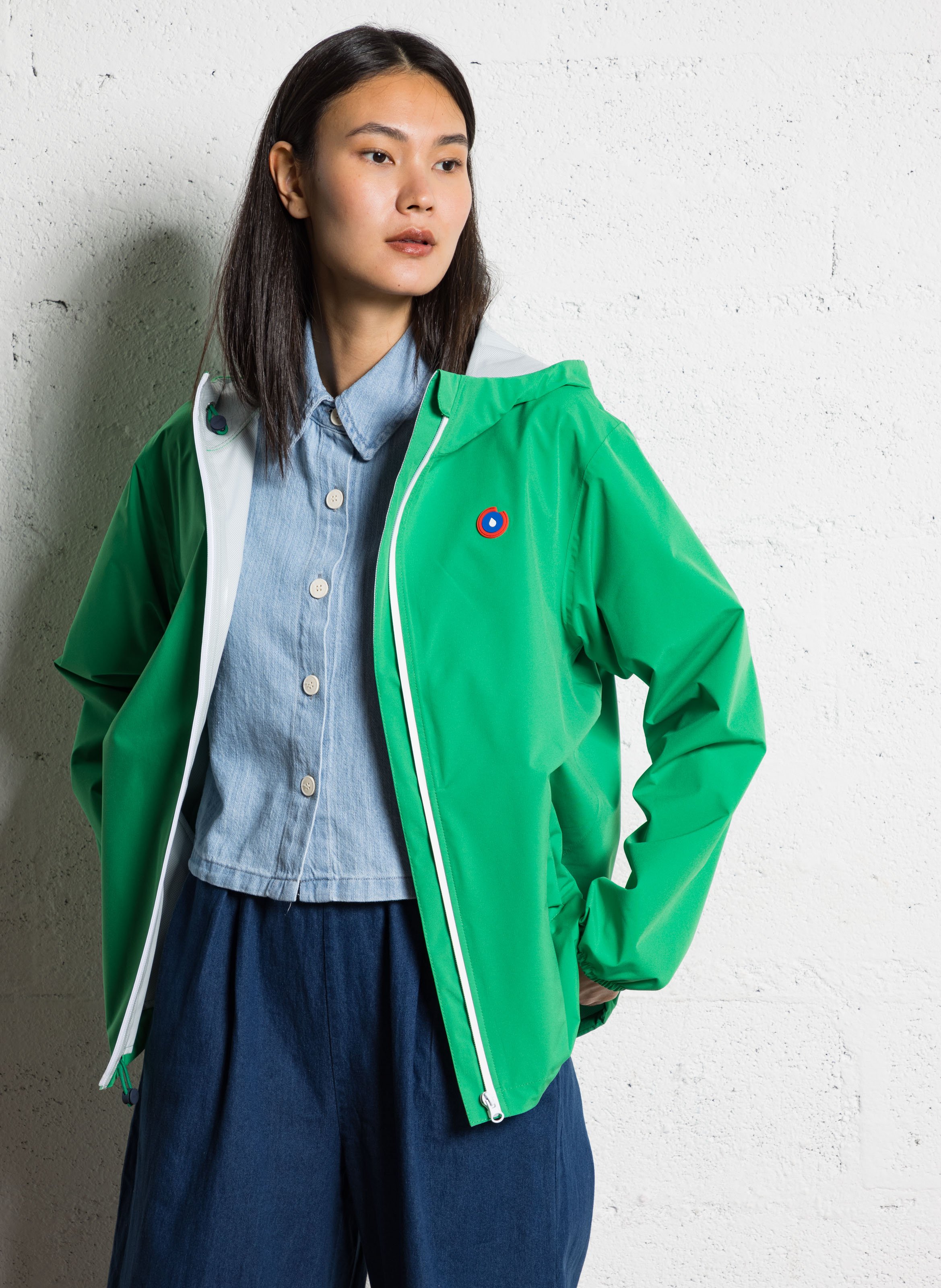 Imperméable court à capuche FLOTTE Vert