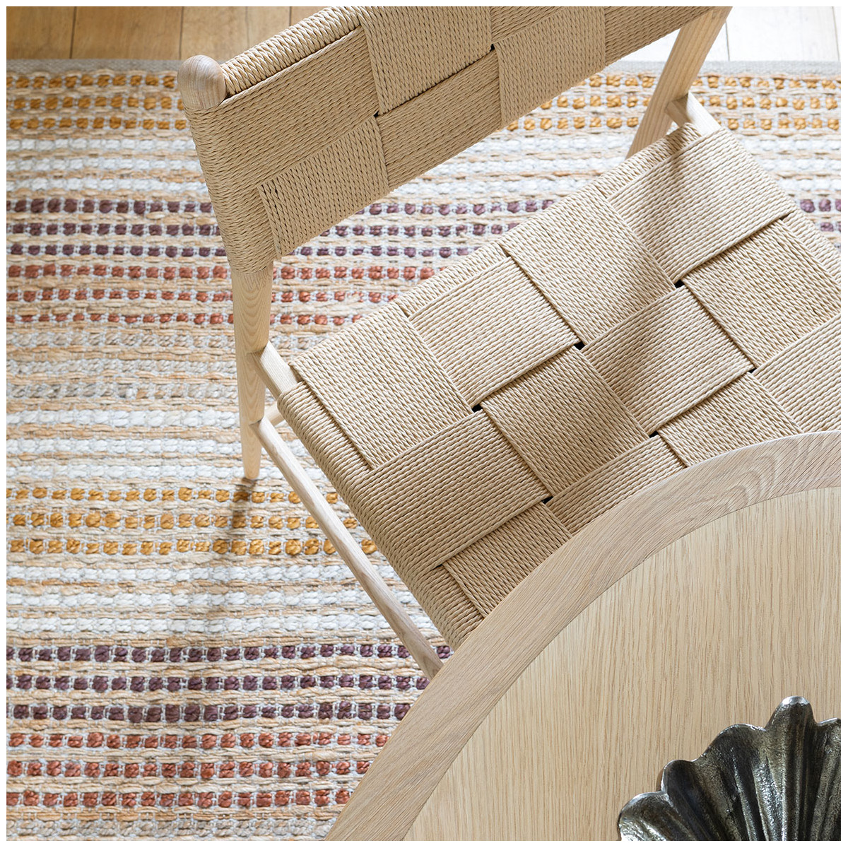 Jute and cotton rug BLANC D'IVOIRE Multicolored