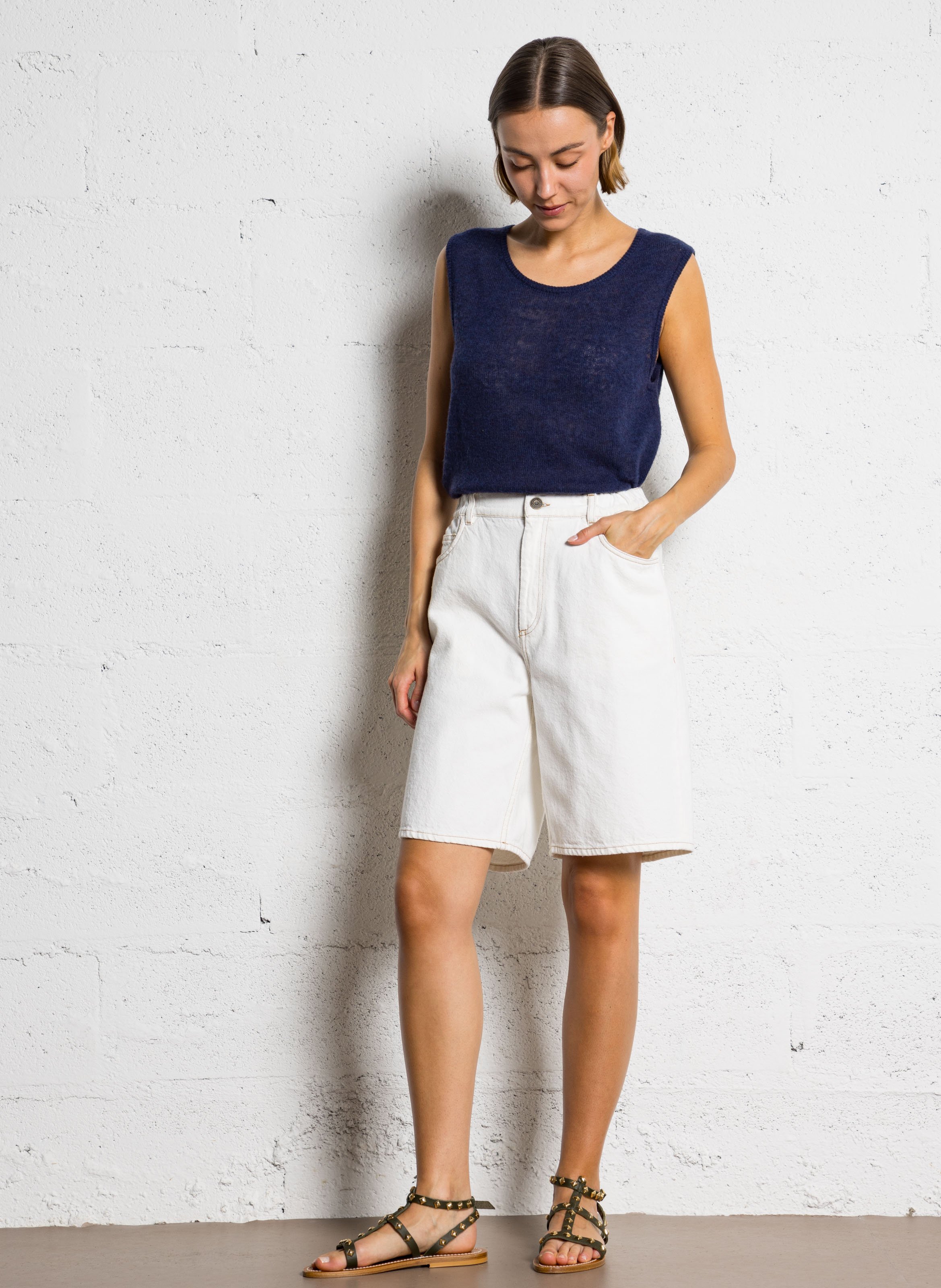 Mouwloze trui - wolblend AMERICAN VINTAGE Blauw