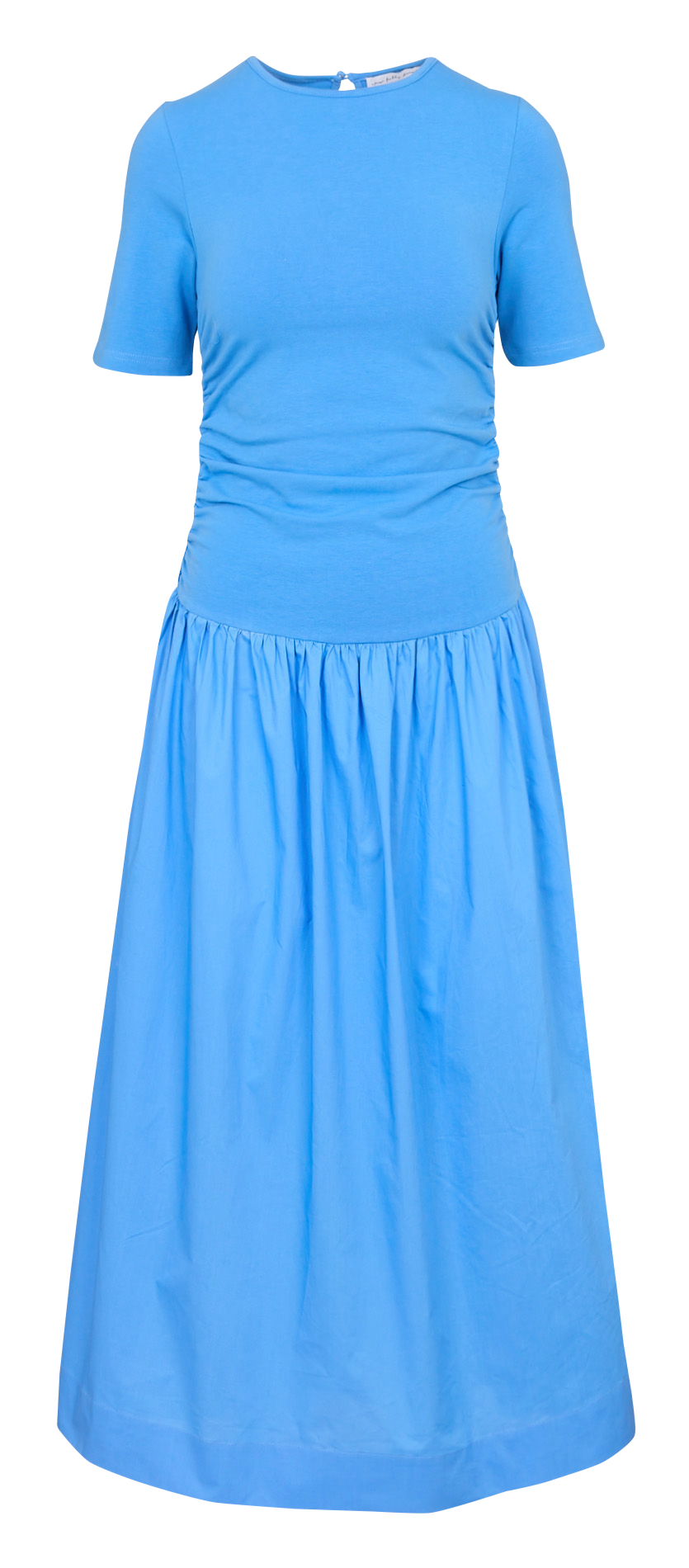 Long cotton-blend dress with round neck NEVER FULLY DRESSED Blue