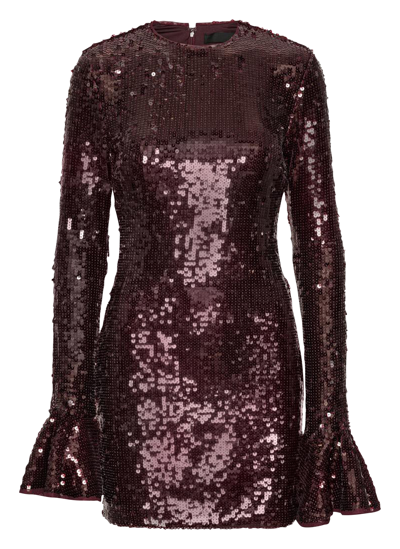 Sequined midi dress with round neck ROTATE Brown