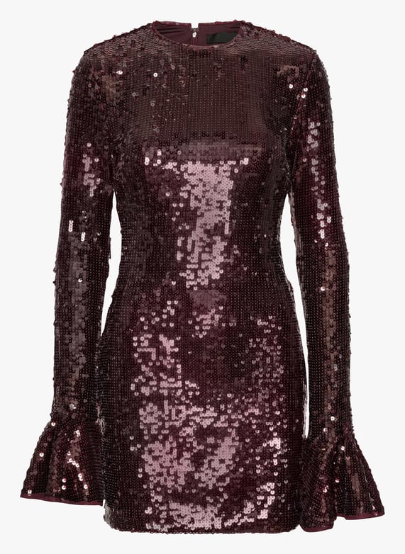 rotate brown sequin dress Sequins Sleeveless Dress Dark Brown