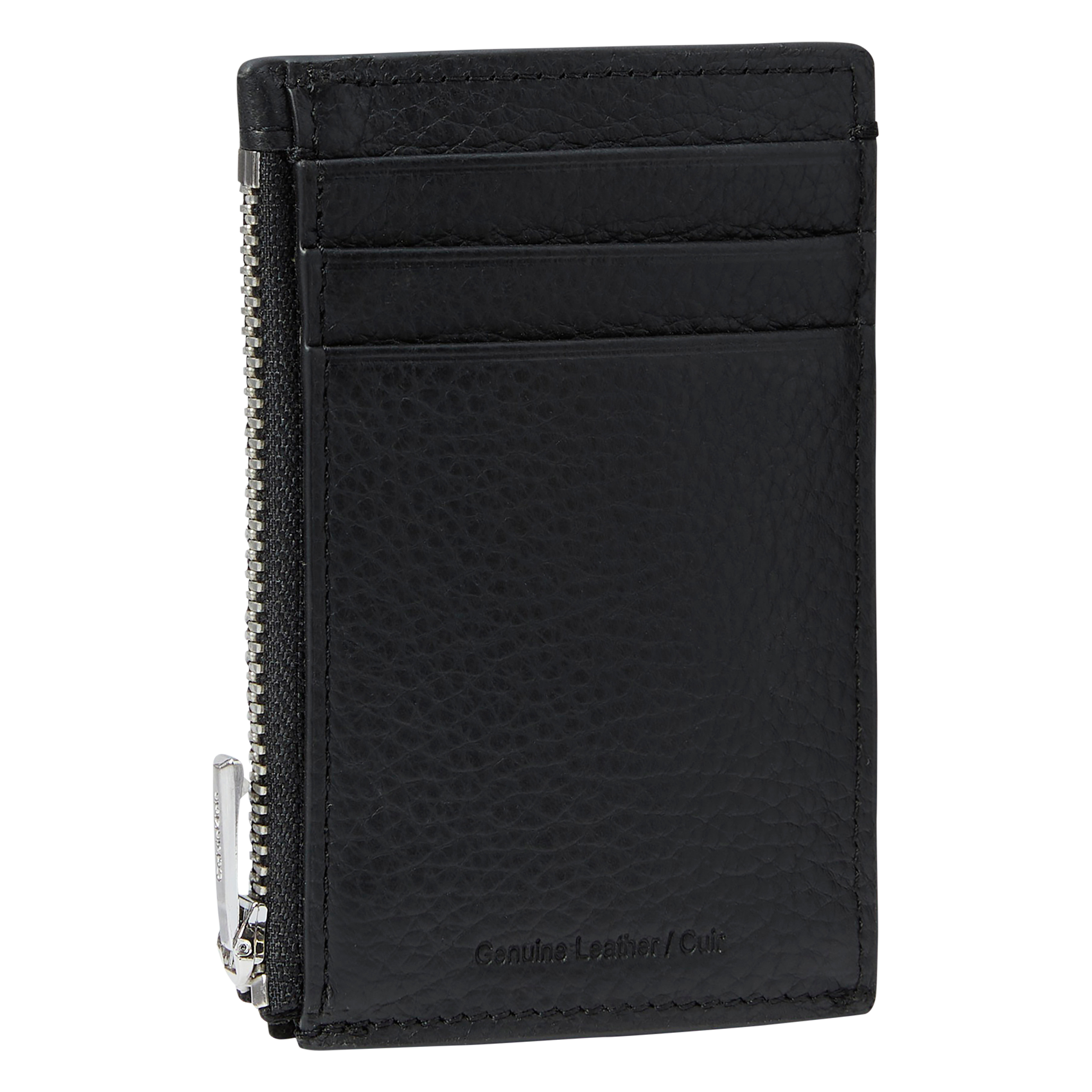 Zippered grained leather wallet CALVIN KLEIN Black