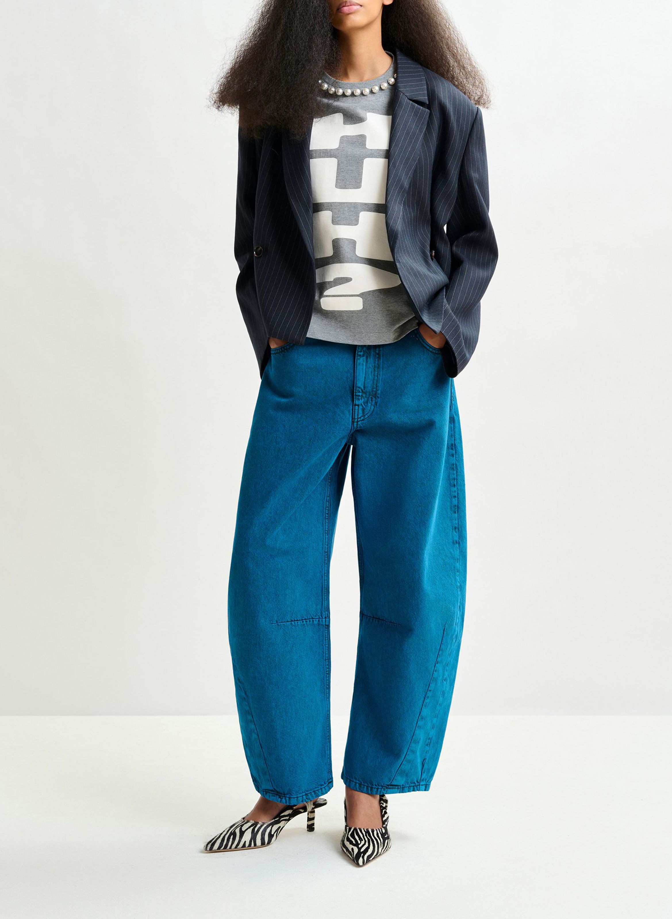 Tee-shirt col rond en coton ESSENTIEL ANTWERP Gris