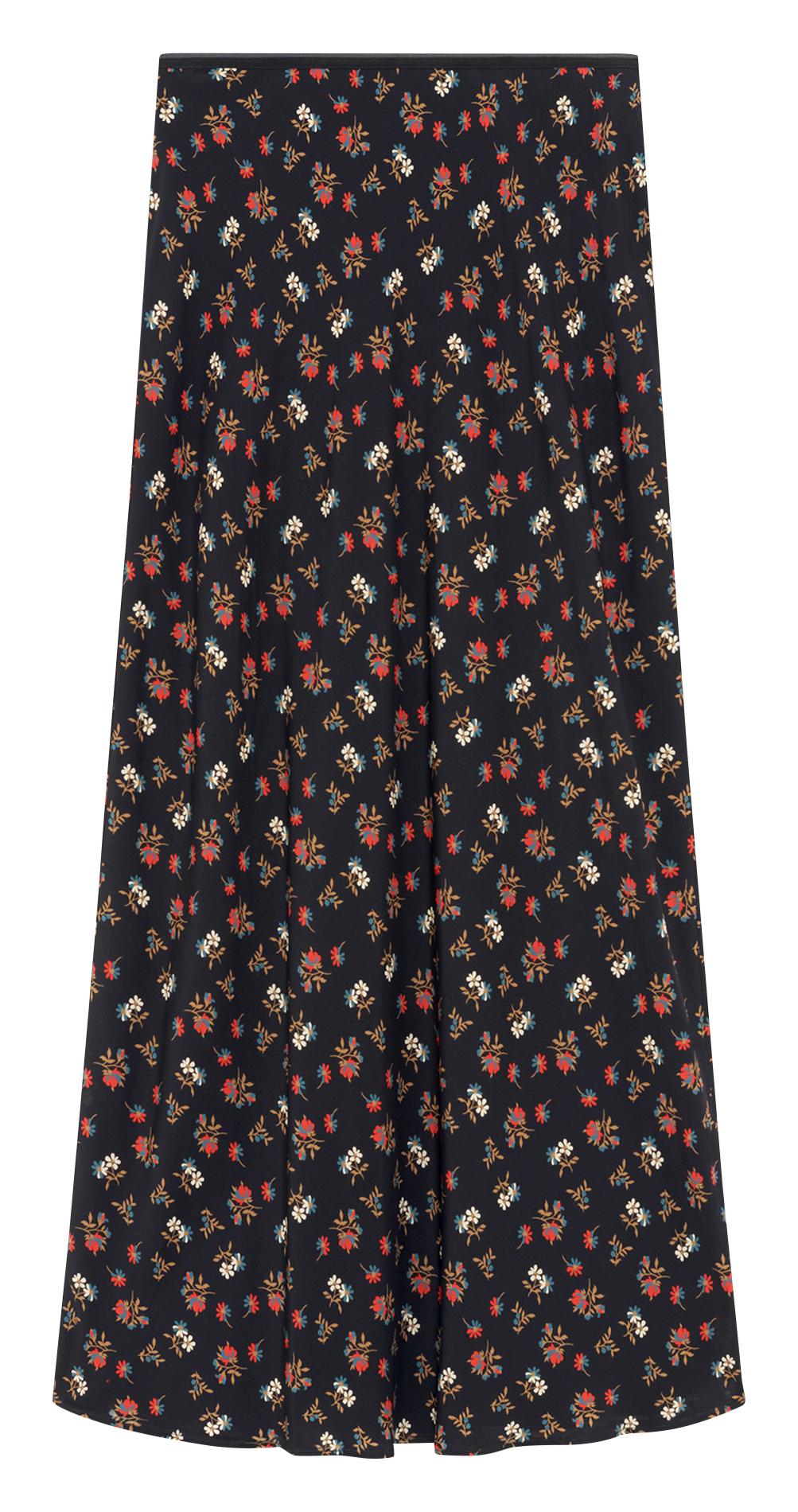 Lange rok met bloemenprint PABLO Zwart