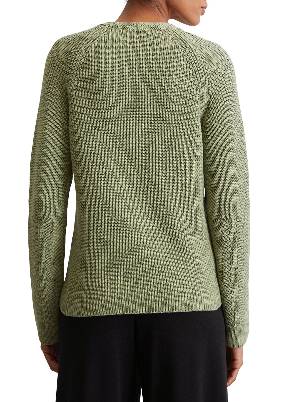 Jersey con cuello en pico de algodón MARC O'POLO Verde