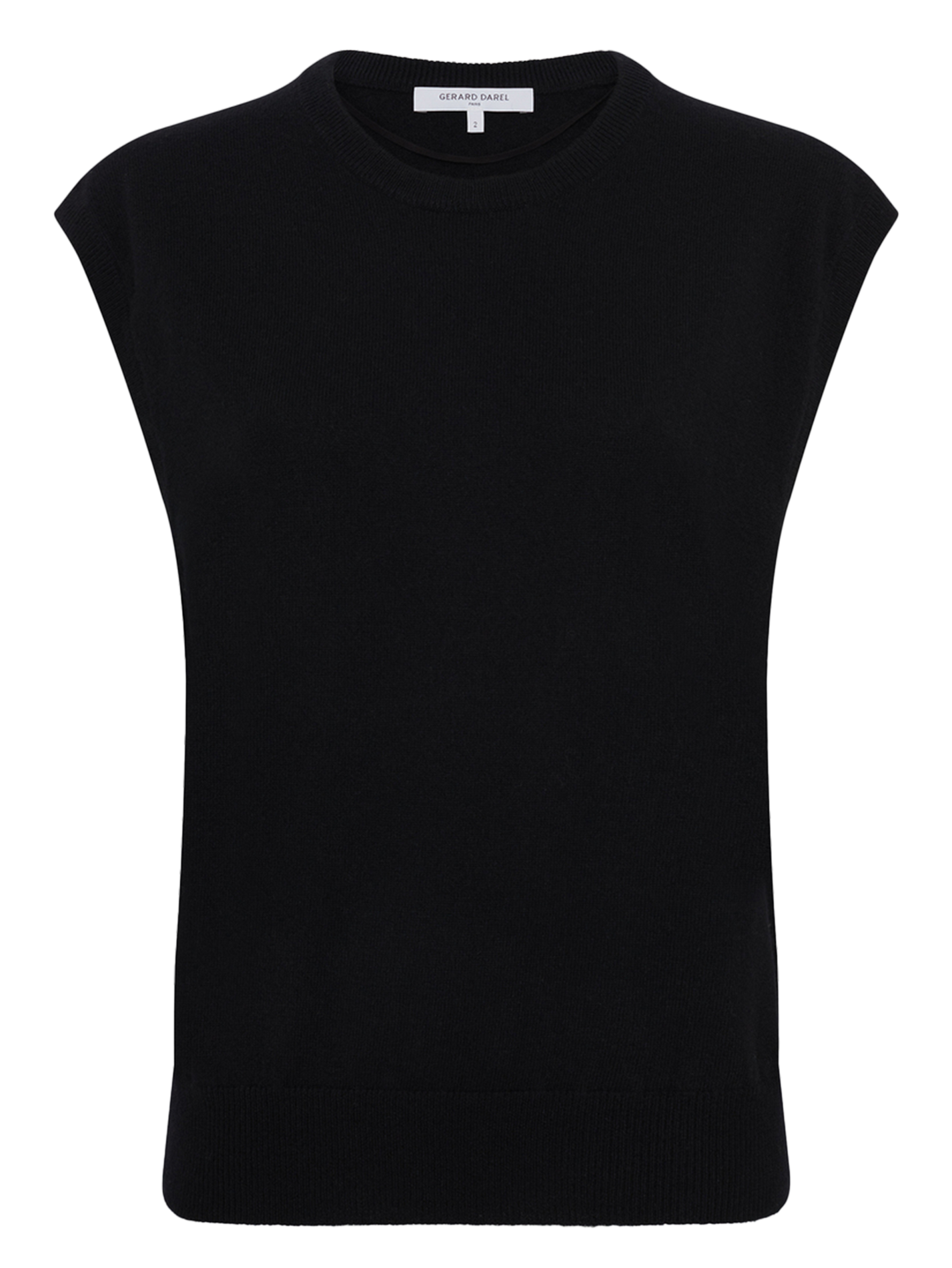 Pull droit col rond en cachemire GERARD DAREL Noir