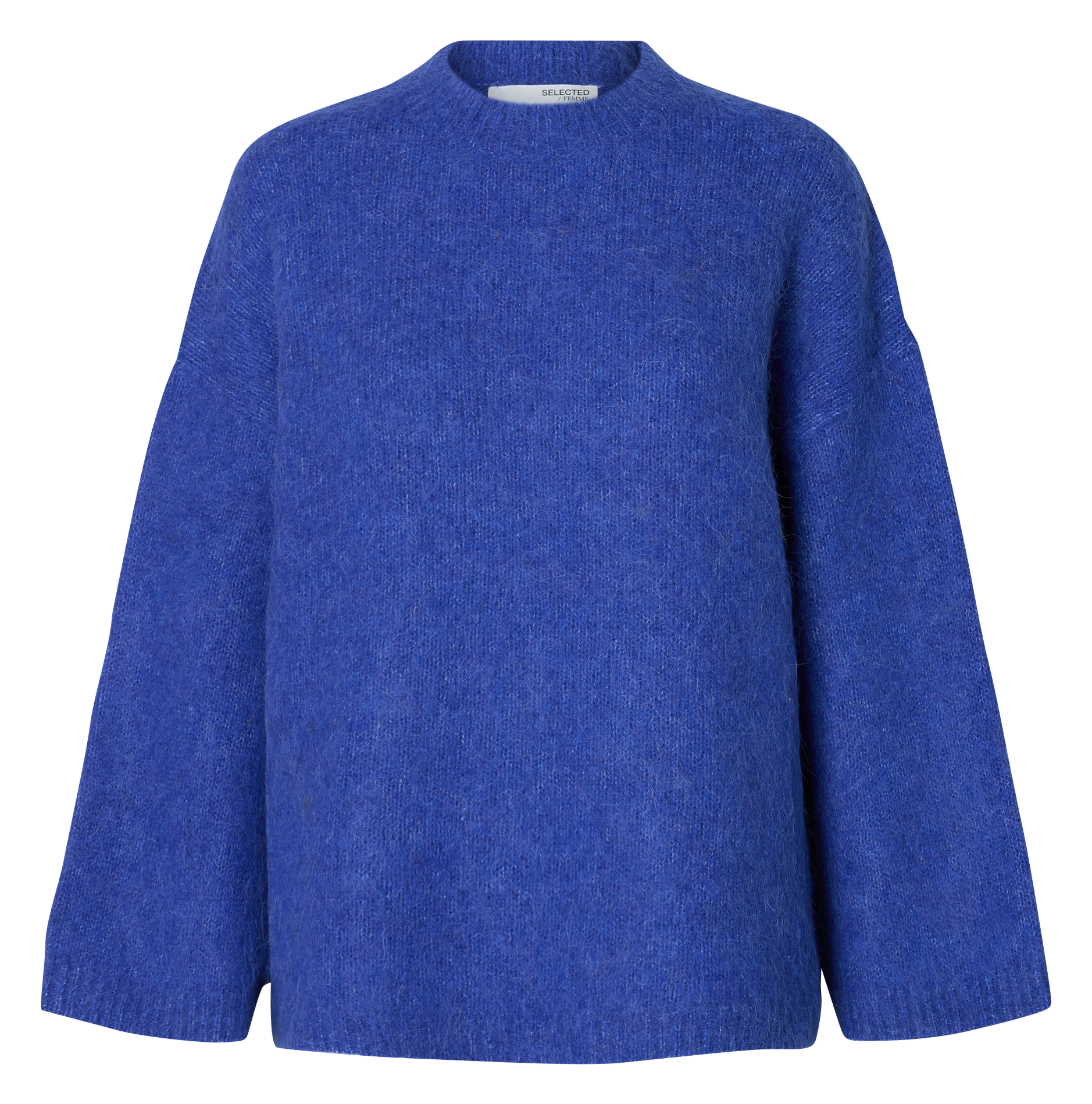 Pull oversize col montant en alpaga mélangé SELECTED Bleu