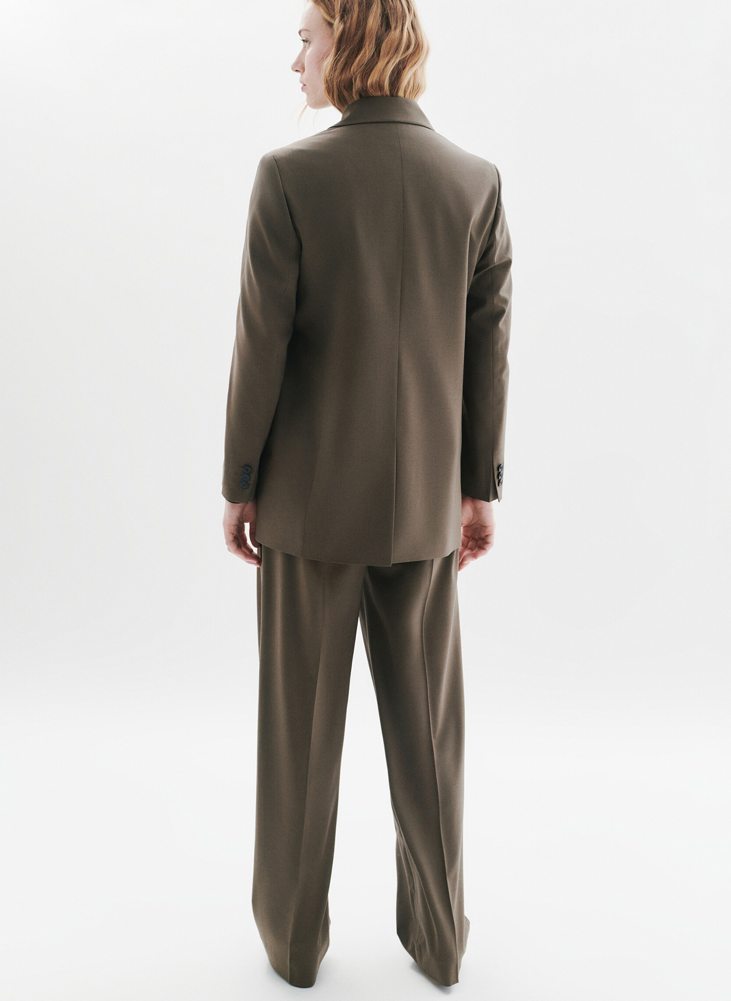 Cotton-blend cardigan with tailored collar CAROLL Brown