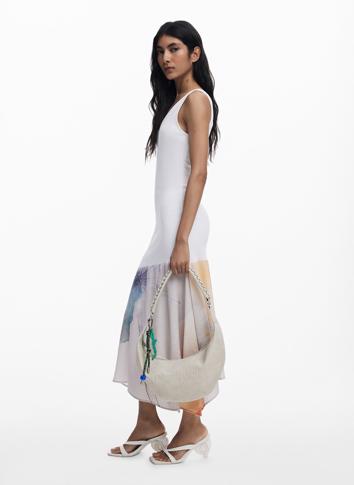 Mittlere einfarbige Tasche mit 3D-Logo DESIGUAL Braun