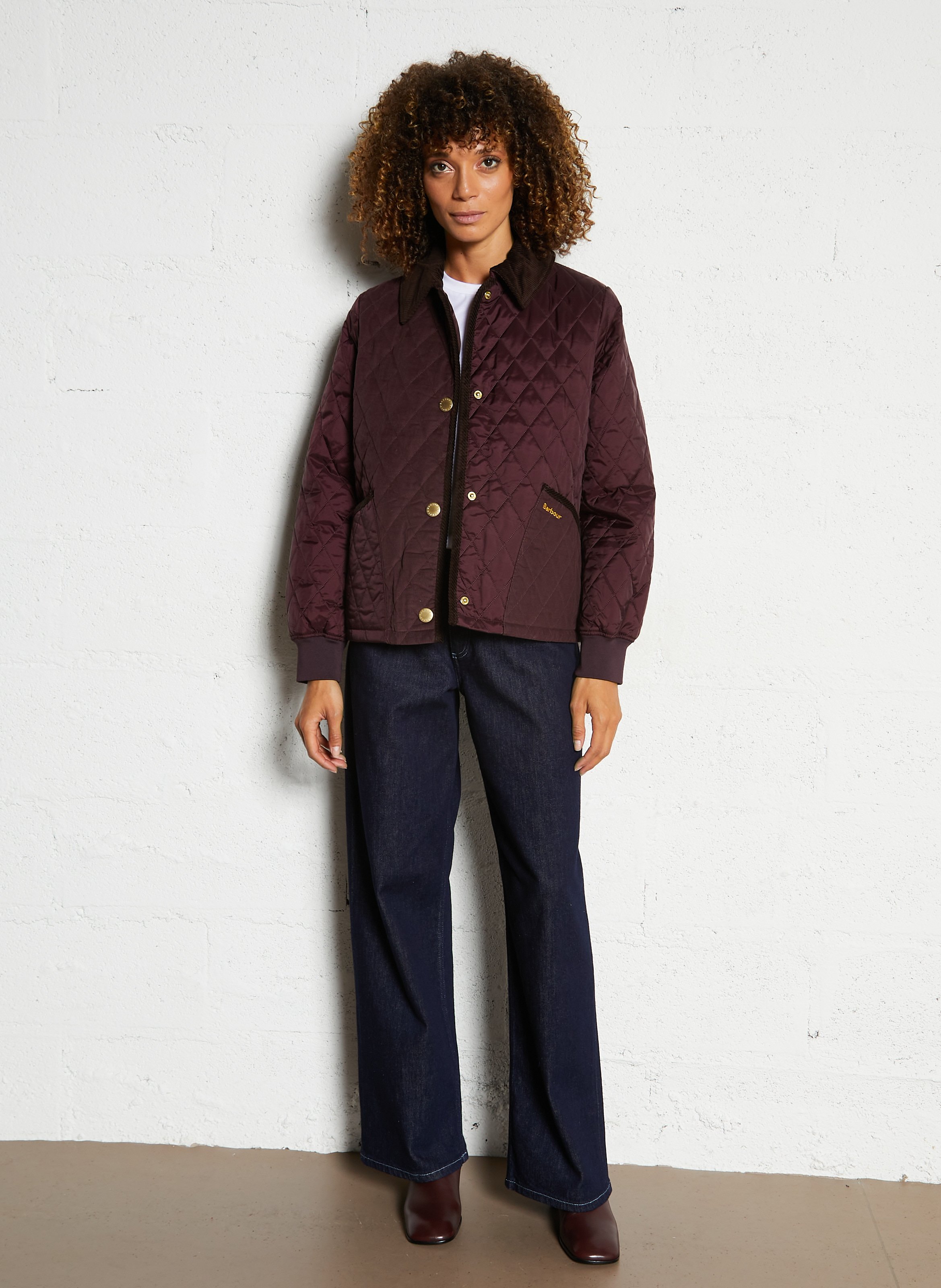 Manteau col en velours côtelé BARBOUR Violet