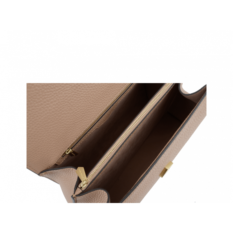 Handbag - grained calf leather POURCHET Brown