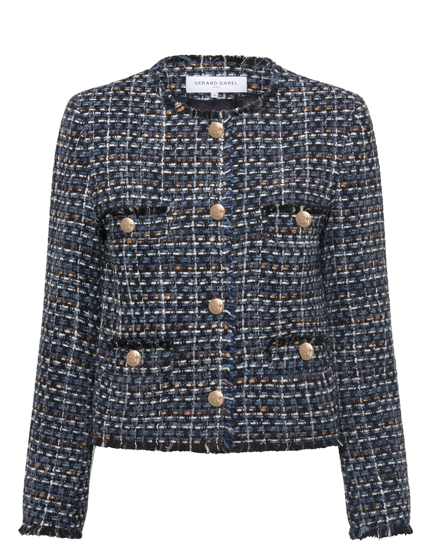 Straight fit top with 3/4 sleeves in a solid color GERARD DAREL Blue